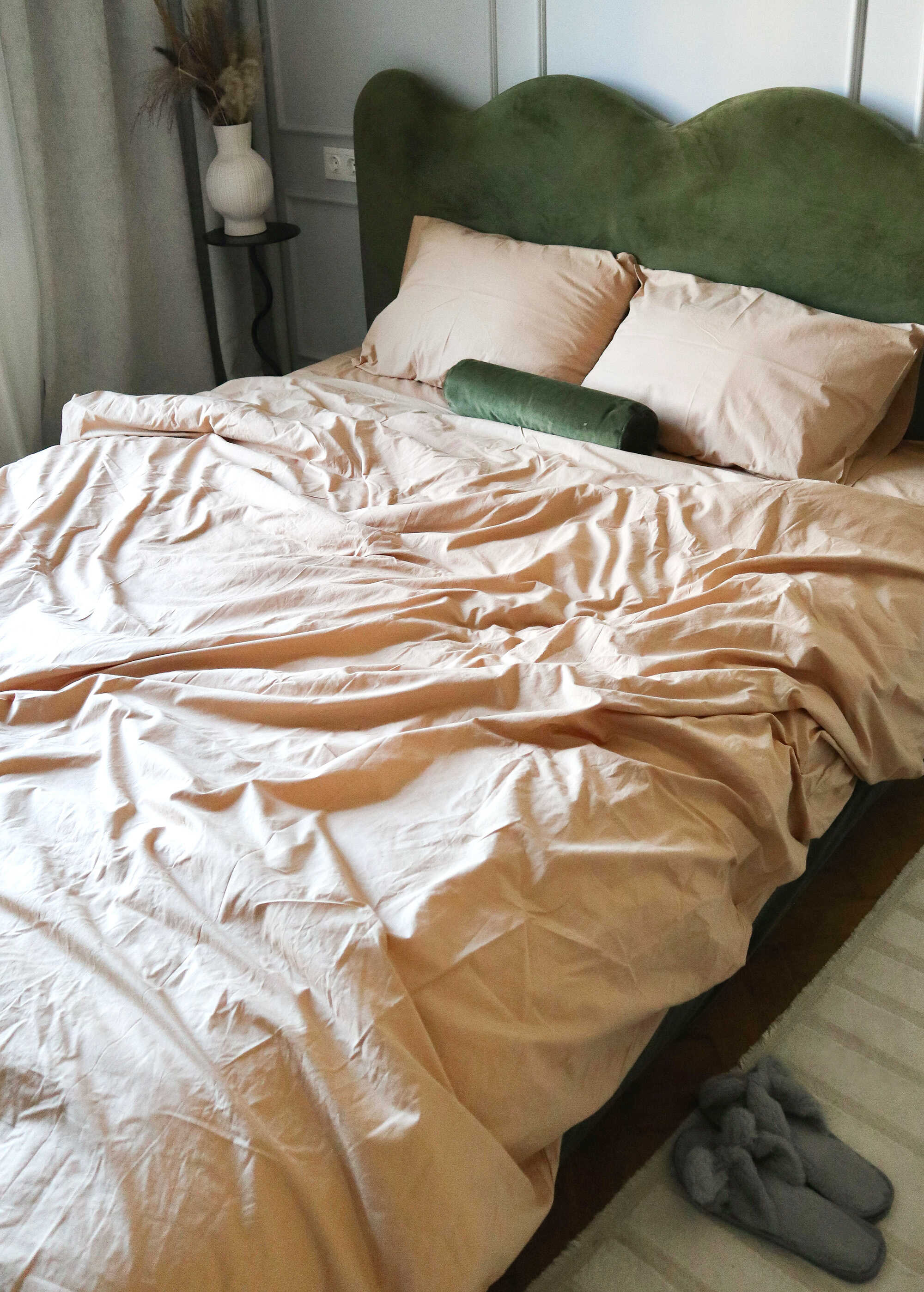 Stonewashed Cotton Duvet Set in Beige