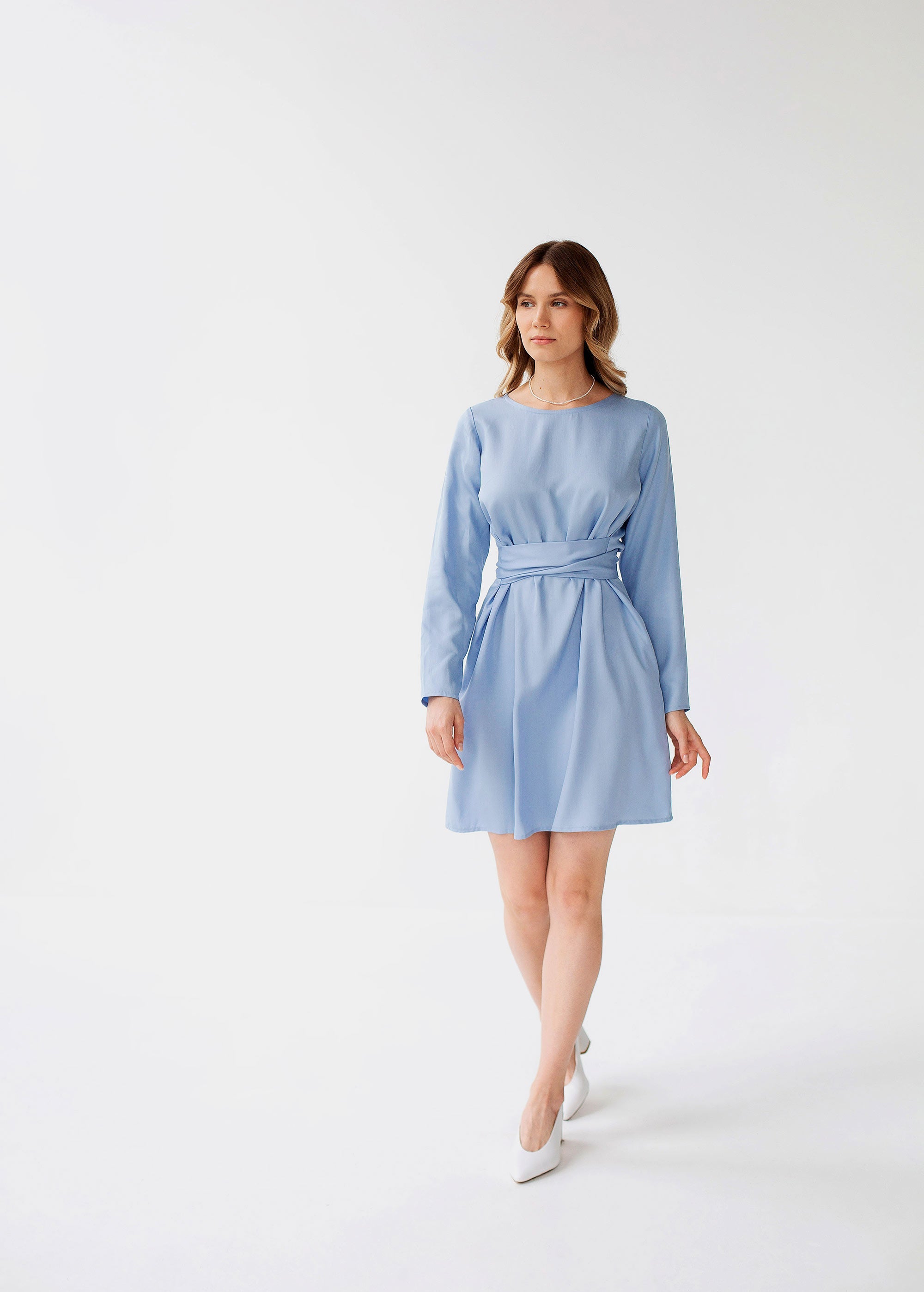 Robe Mini Bleu Ciel "Audrey"