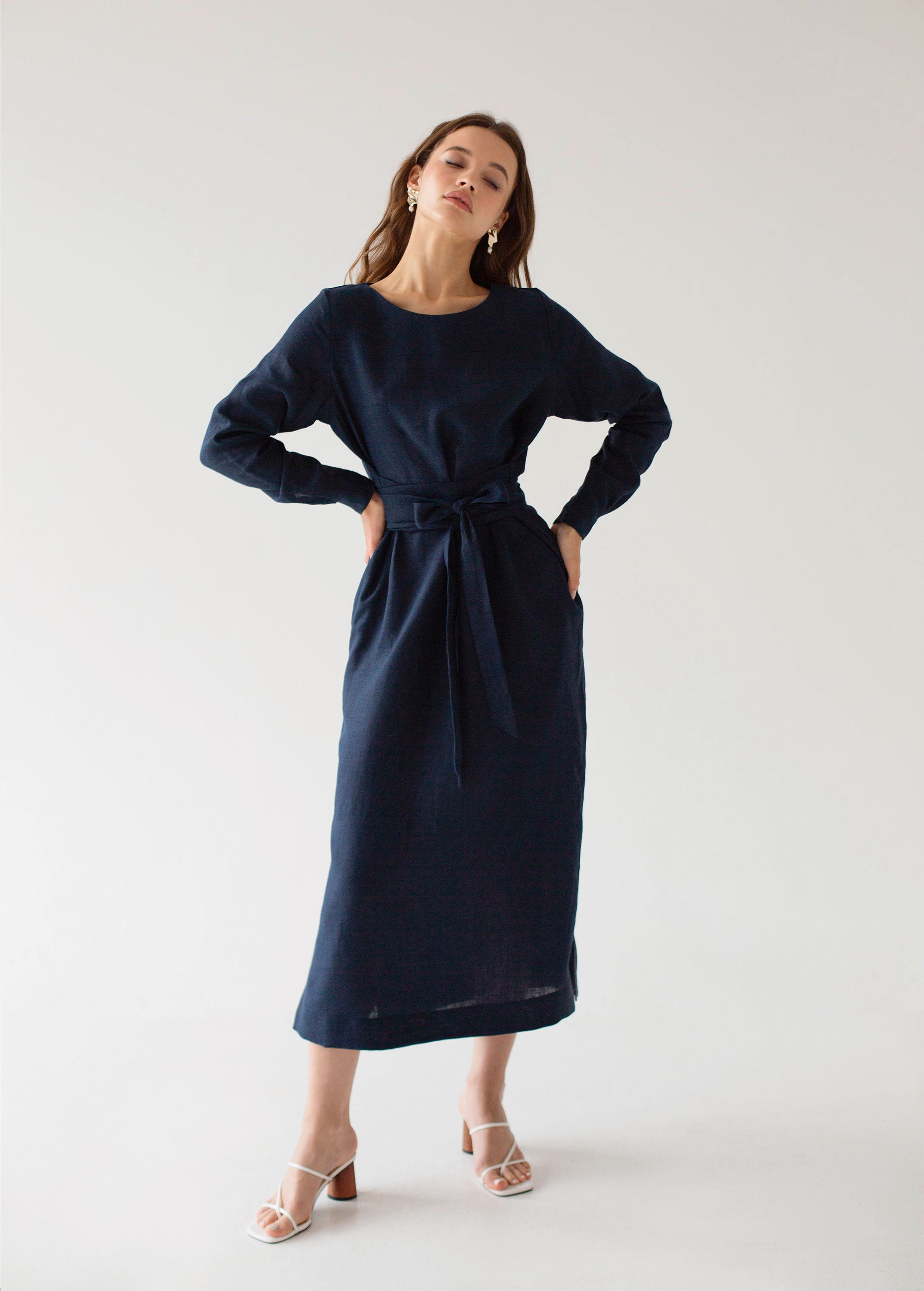 Robe Midi "Audrey" Bleu marine