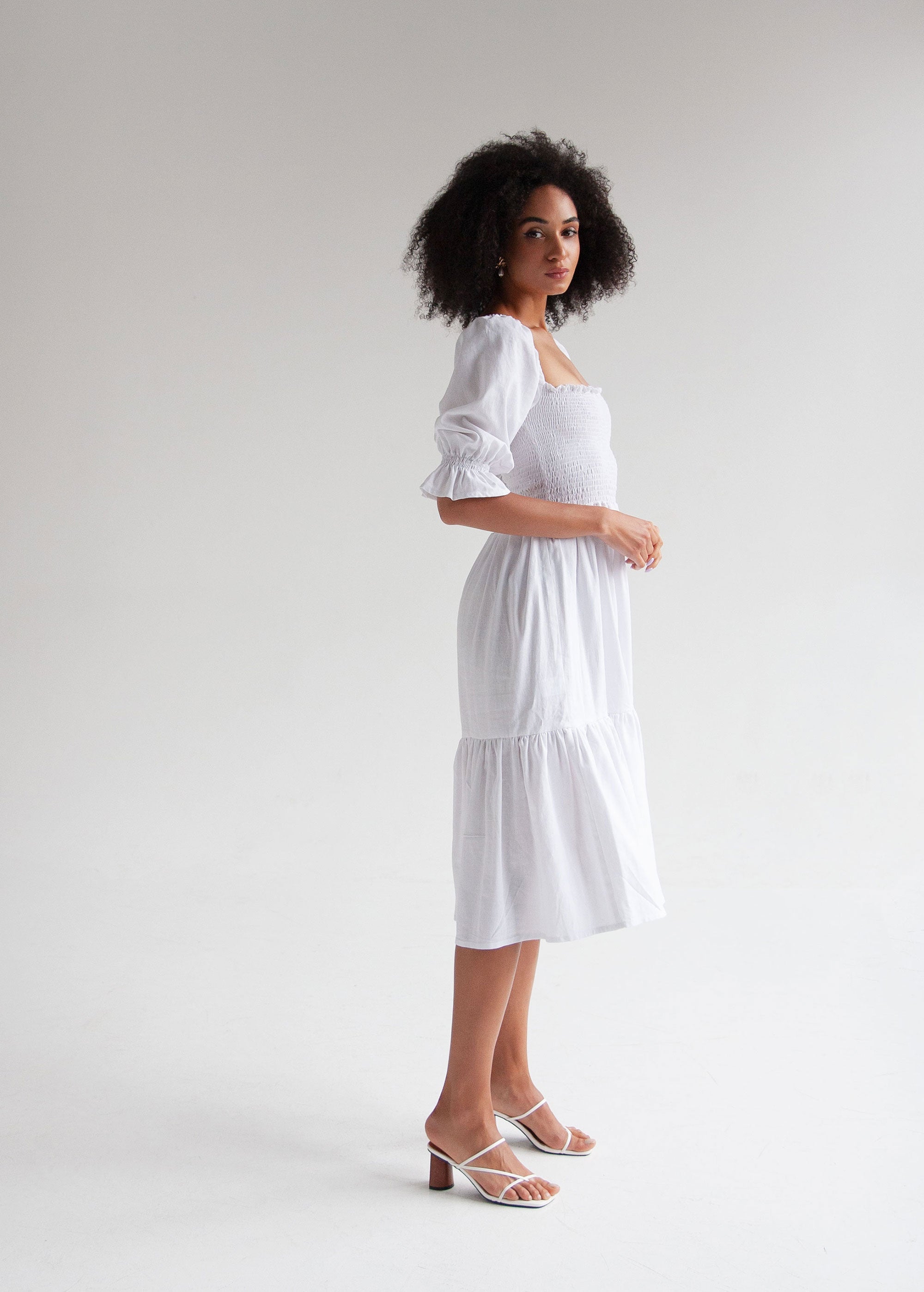 Robe Midi Blanche "Camila"