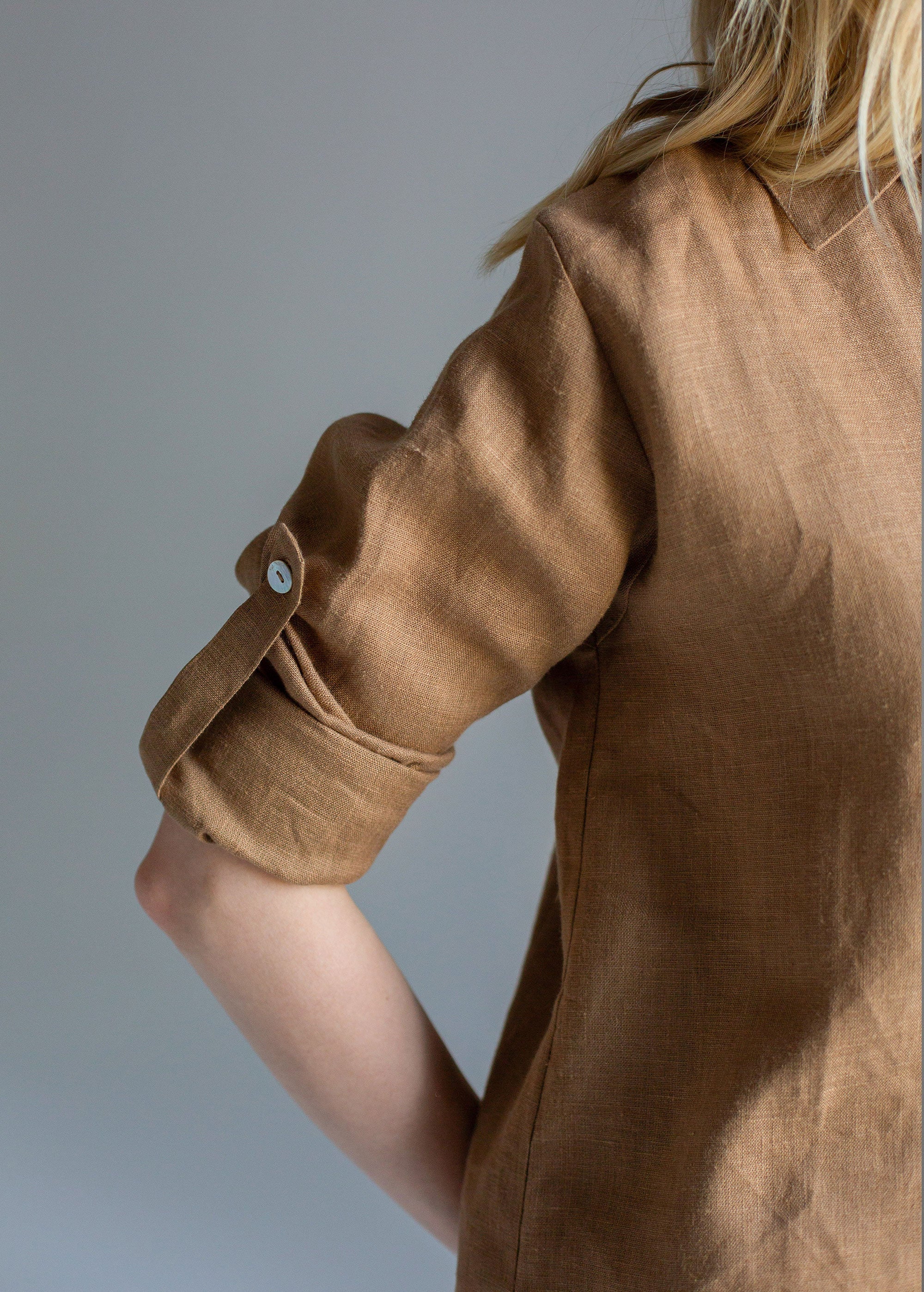 Sand classic linen shirt