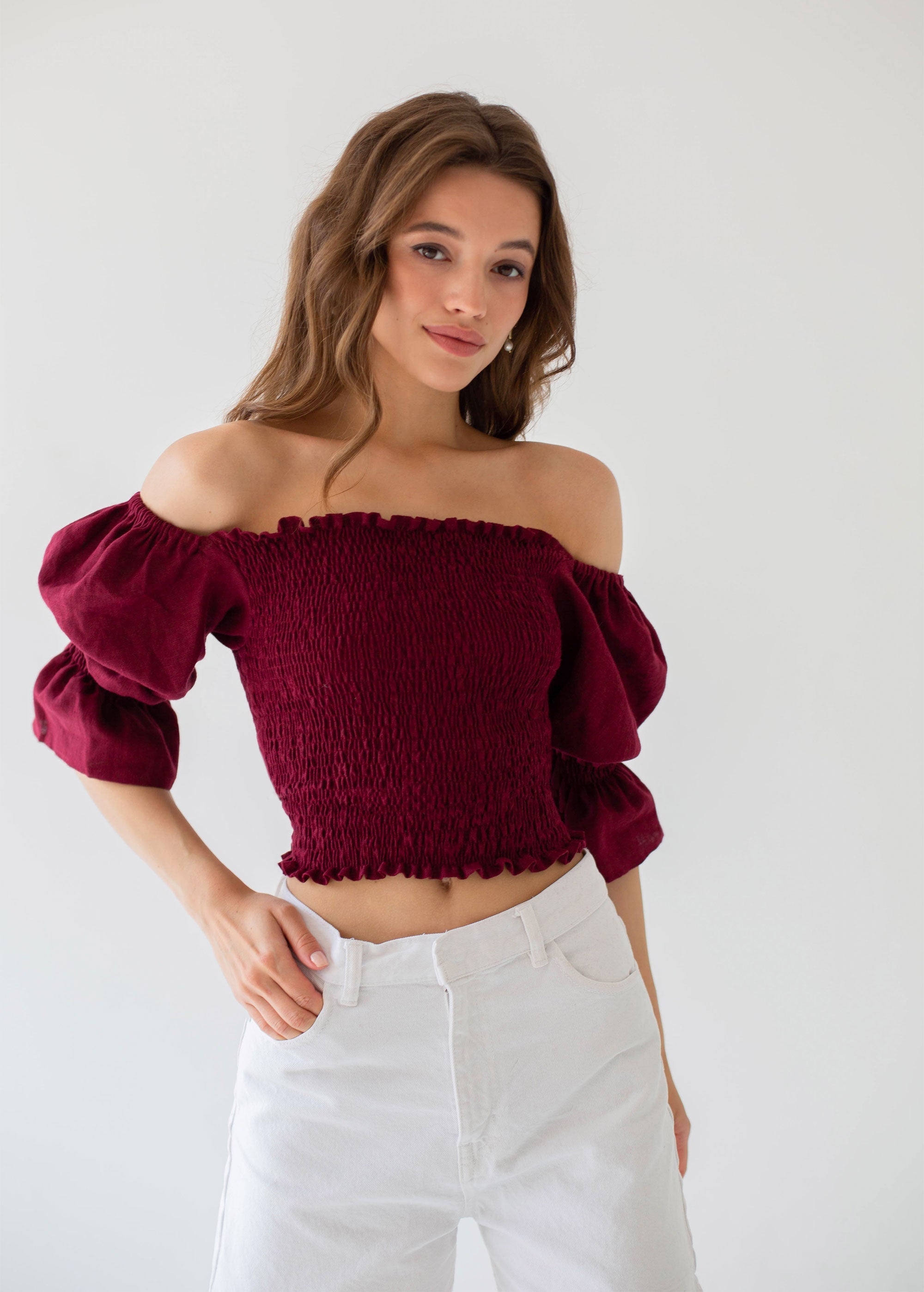 "Camila" Burgundy Top