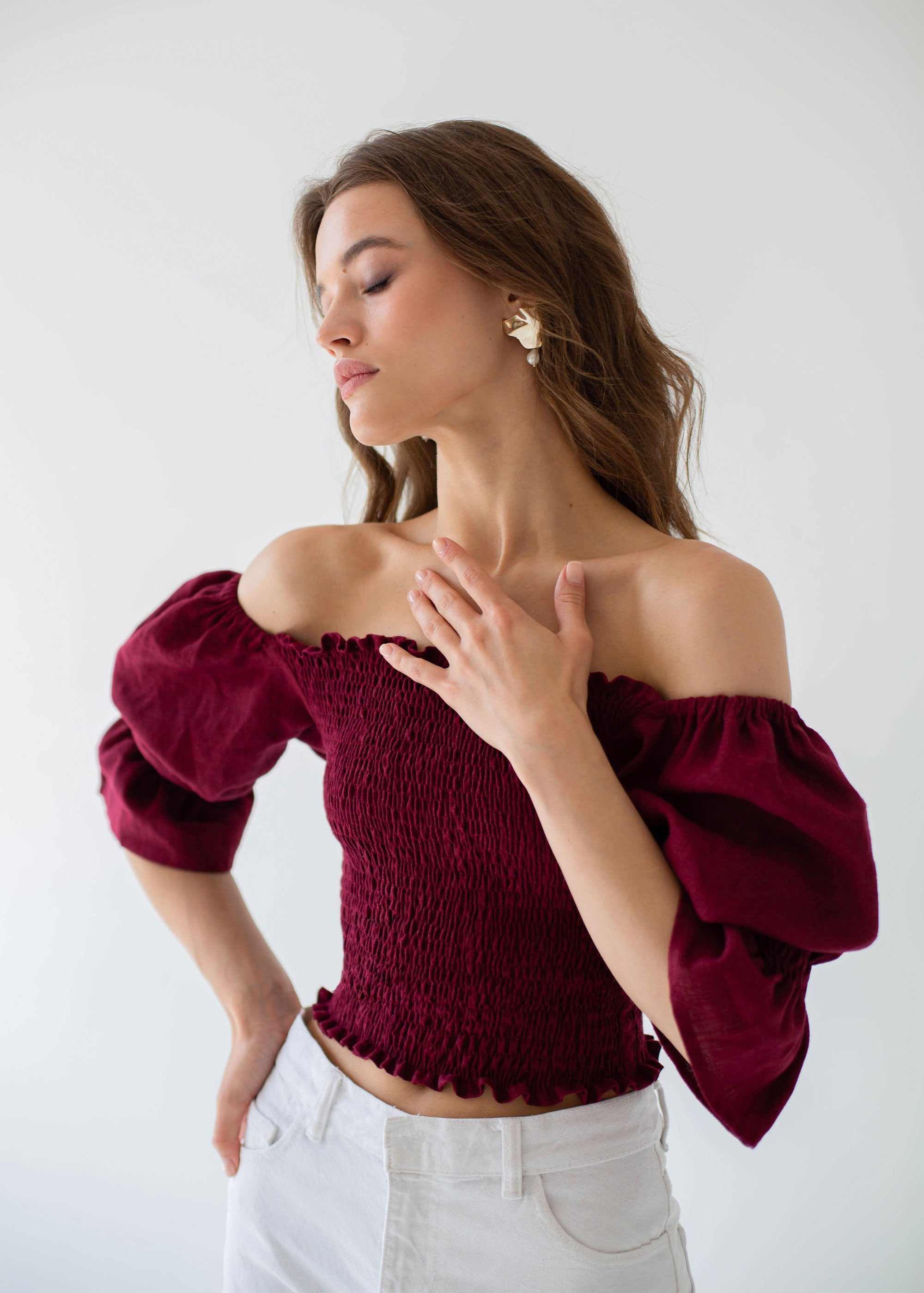 "Camila" Burgundy Top