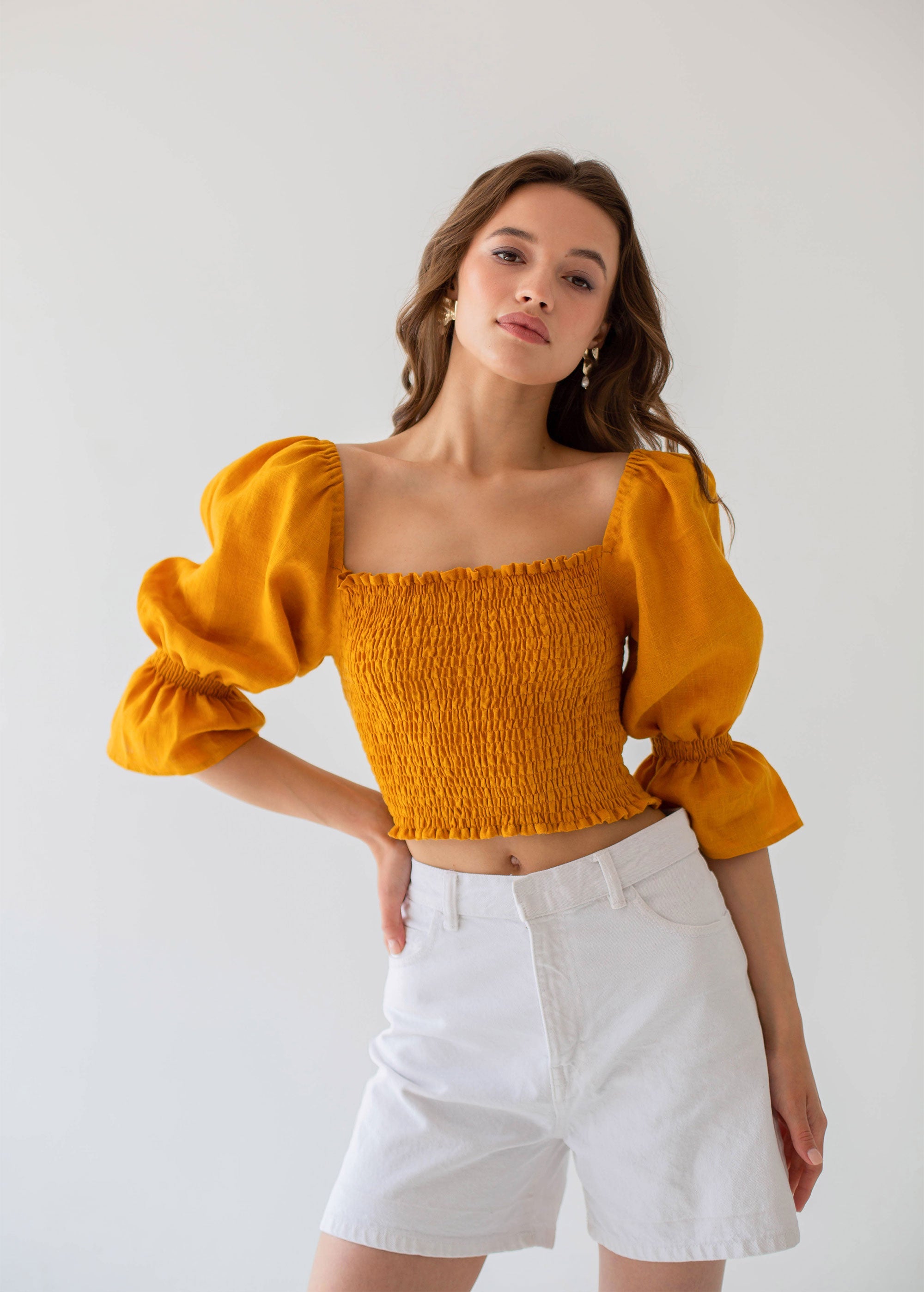 "Camila" Mustard Yellow Top