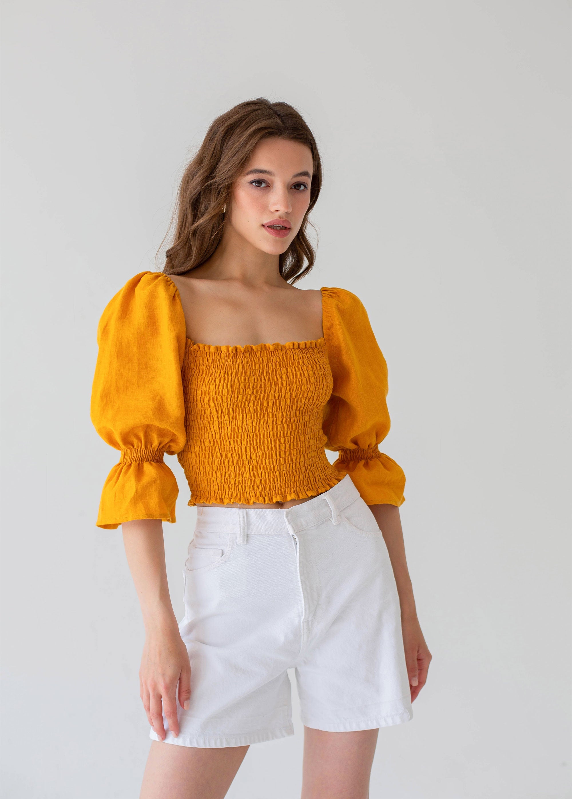 "Camila" Mustard Yellow Top