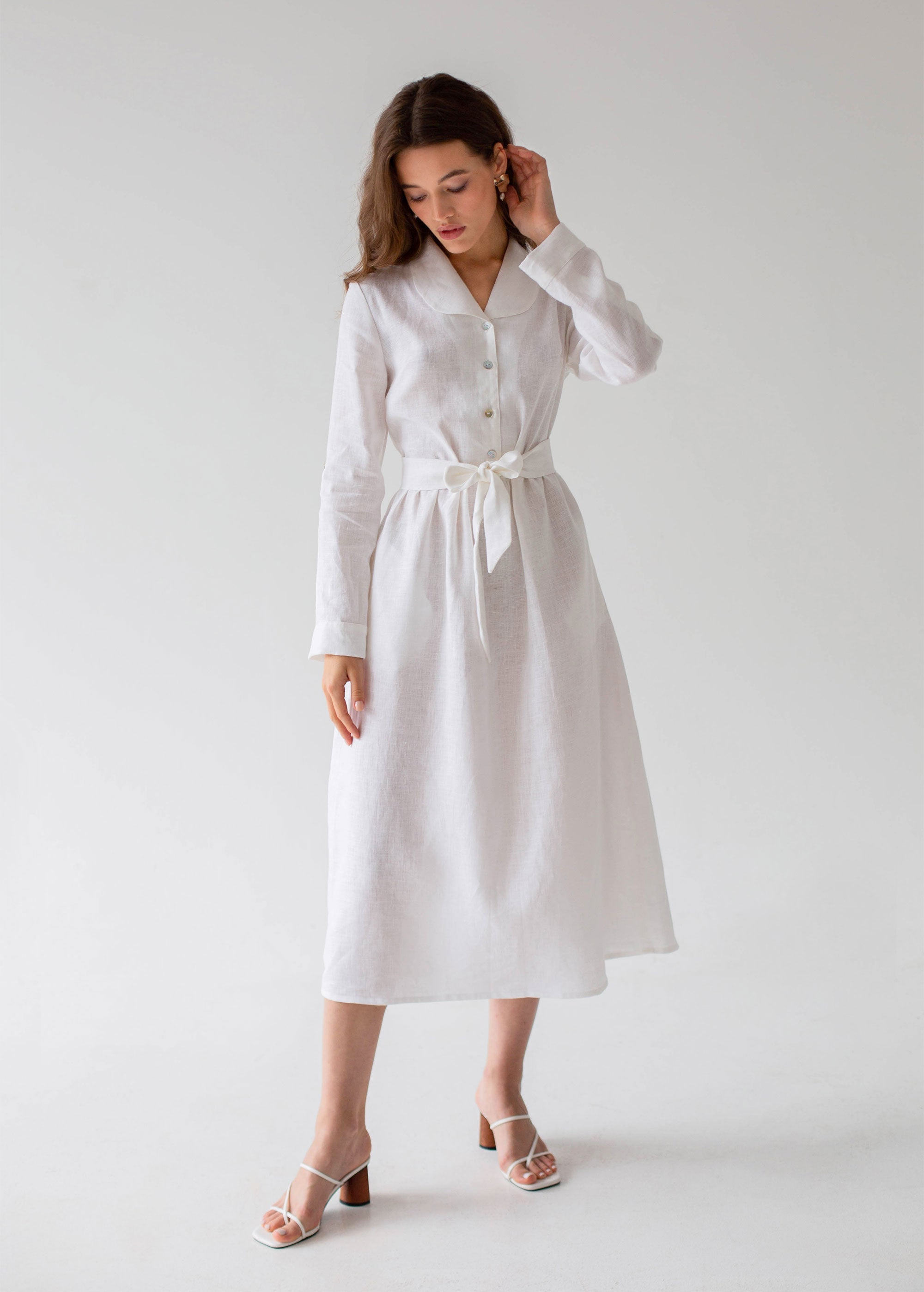 Robe en Lin Blanc "Lily"