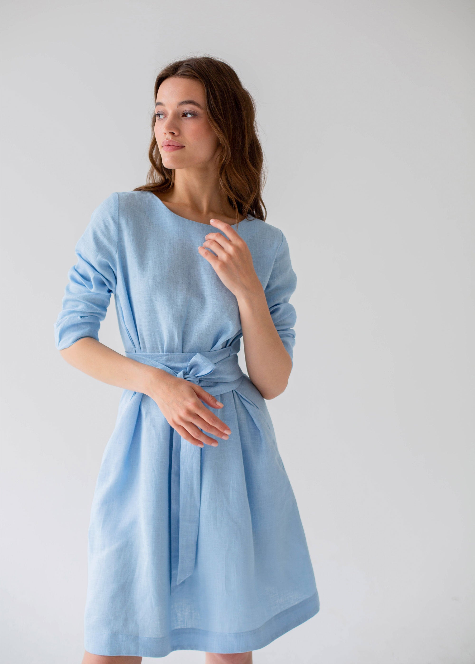 "Audrey" Sky Blue Mini Dress