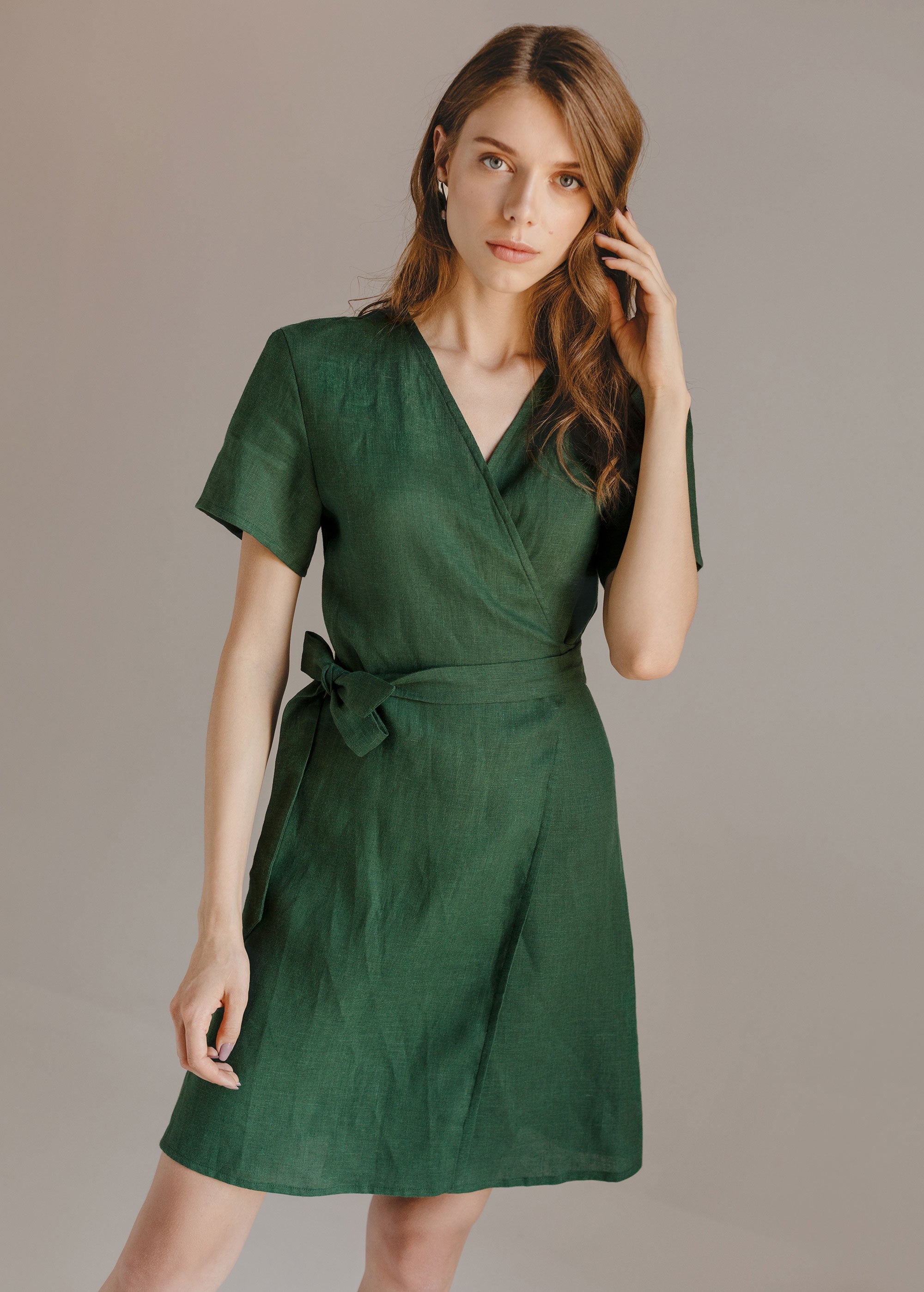 Robe en Lin Vert "Zoey"