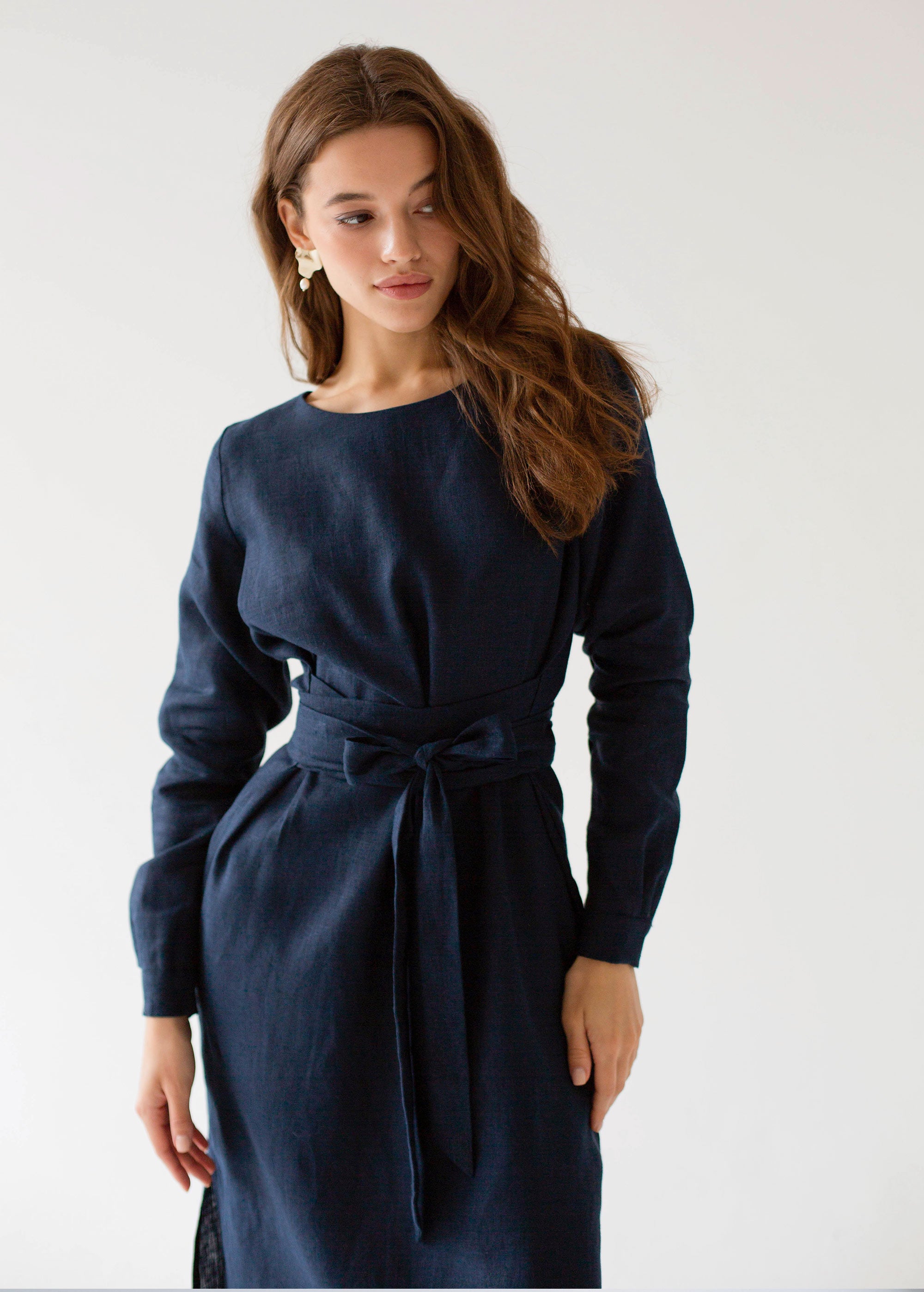 "Audrey" marineblaues Kleid