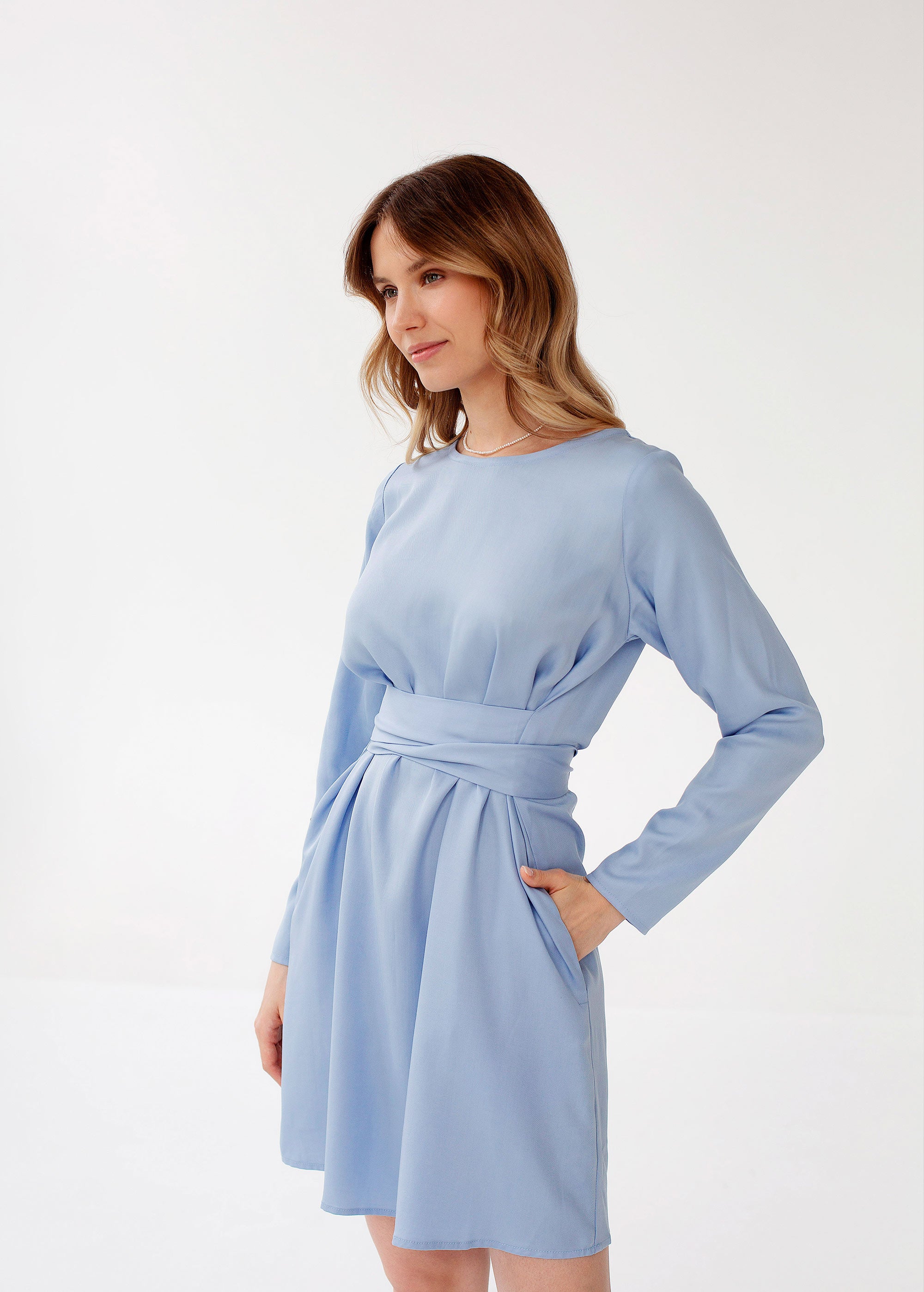 Robe Mini Bleu Ciel "Audrey"