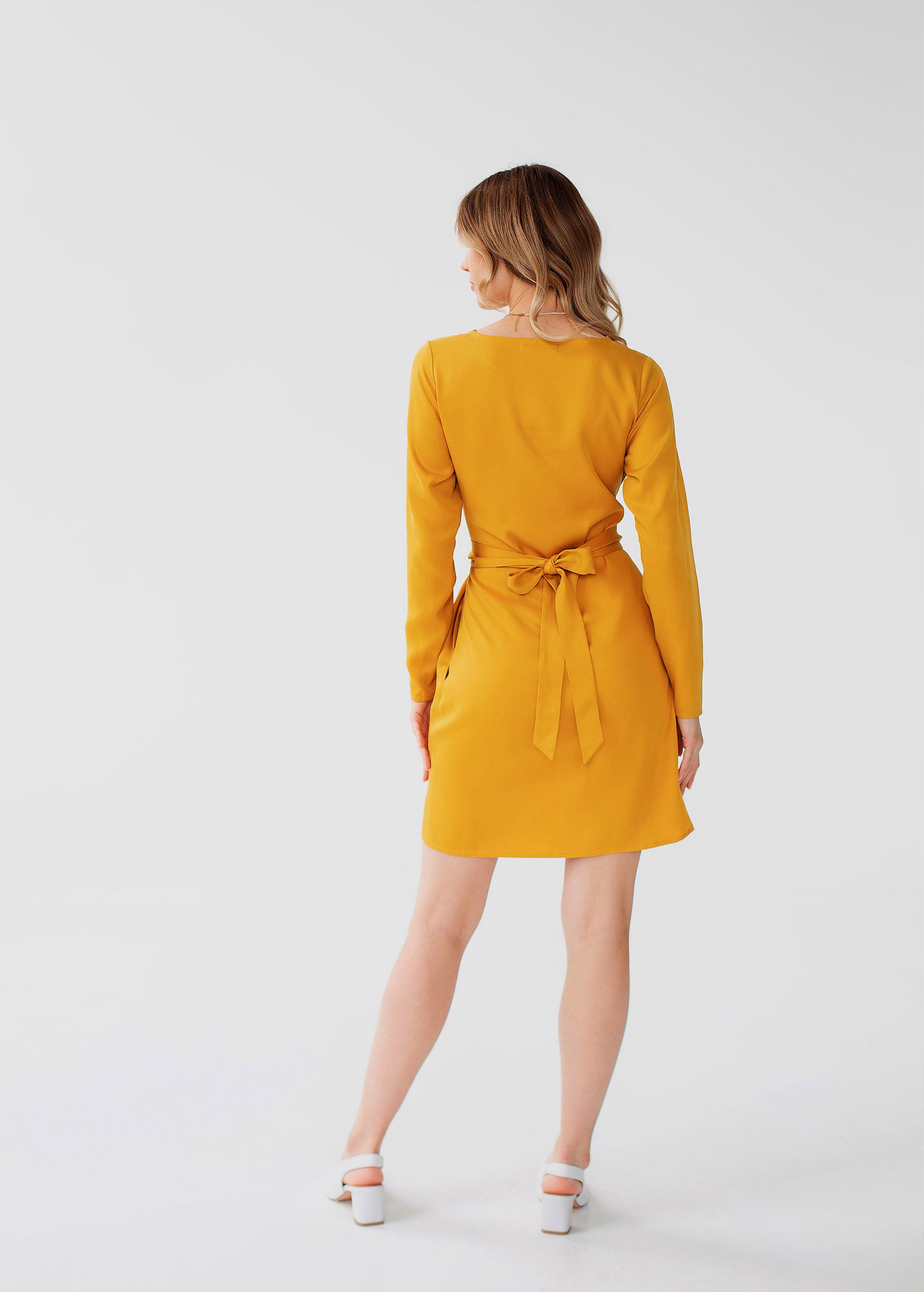 "Audrey" Mustard Mini Dress