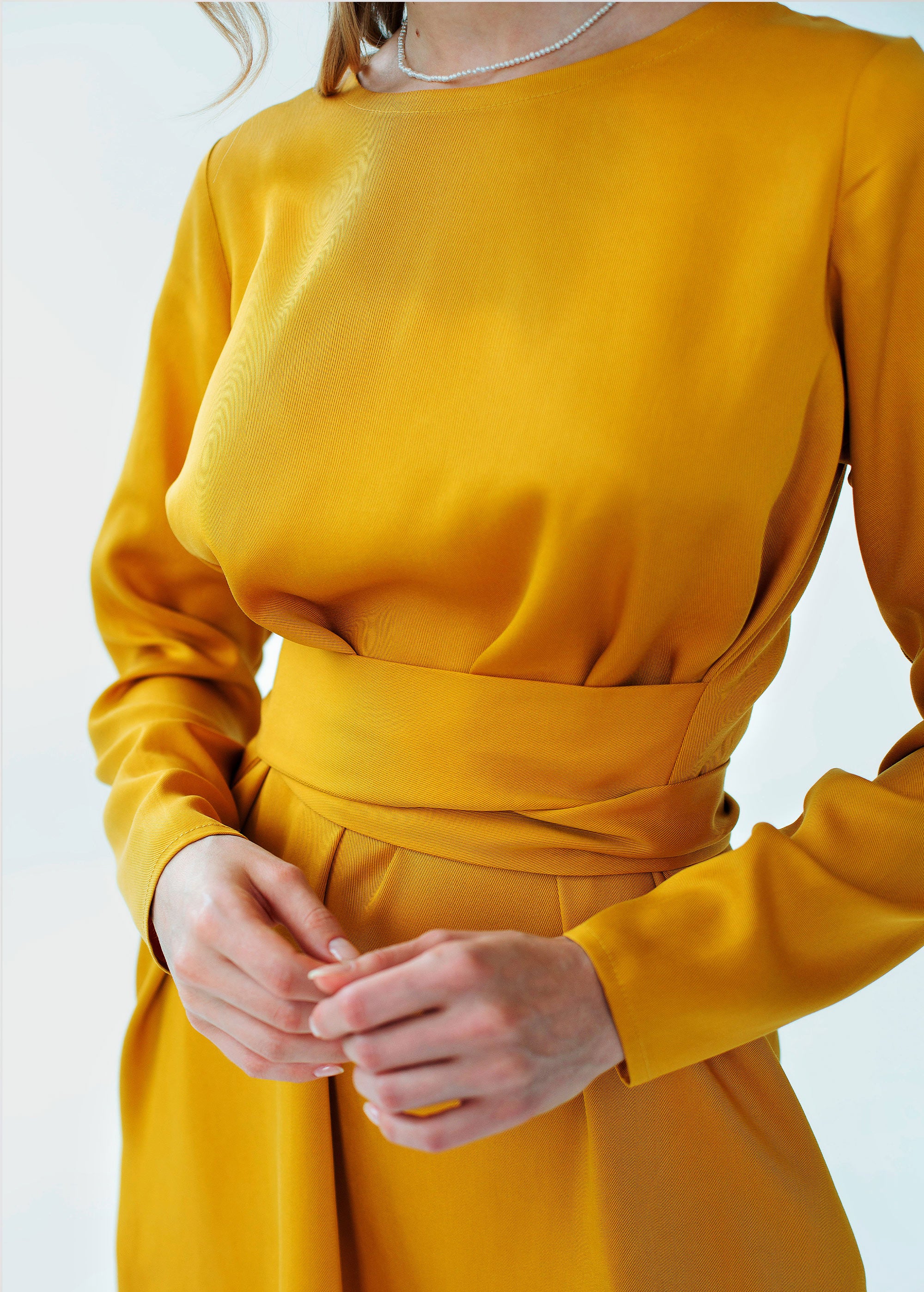 "Audrey" Mustard Mini Dress