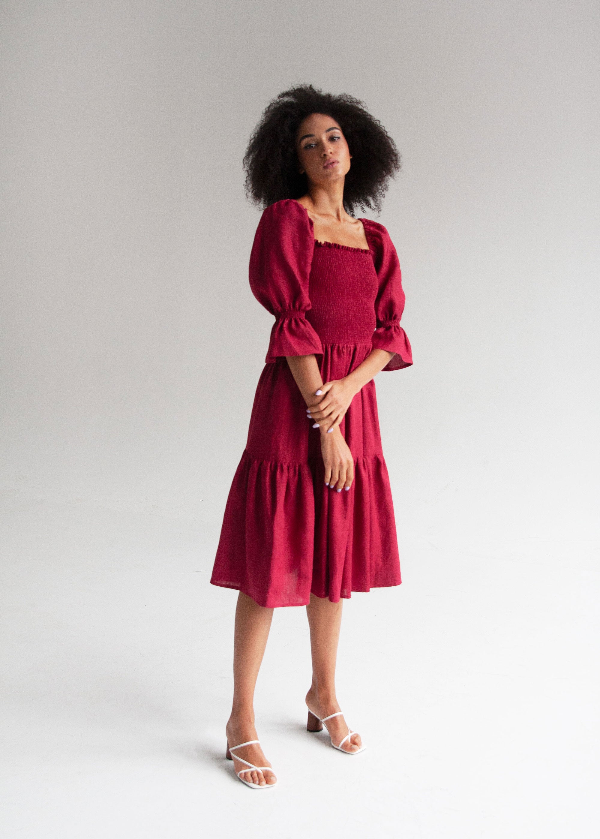 Robe Midi Bordeaux "Camila"