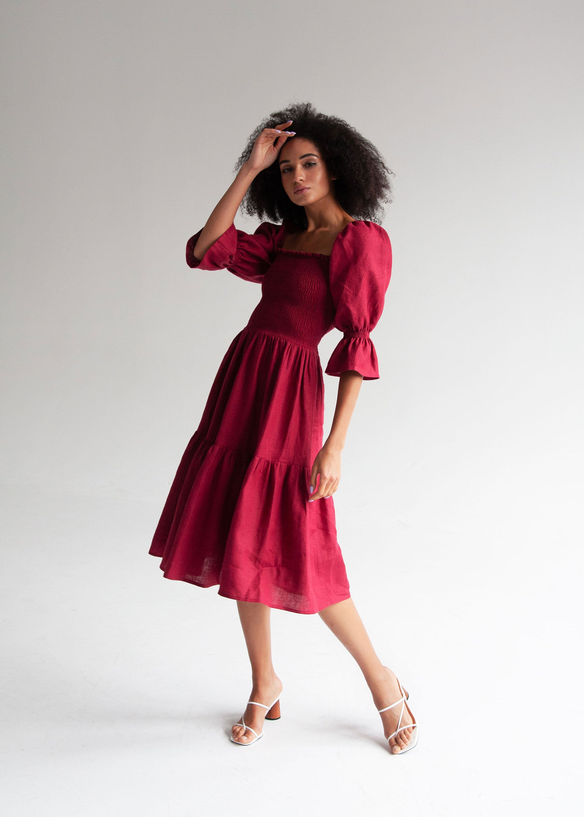 Robe Midi Bordeaux "Camila"