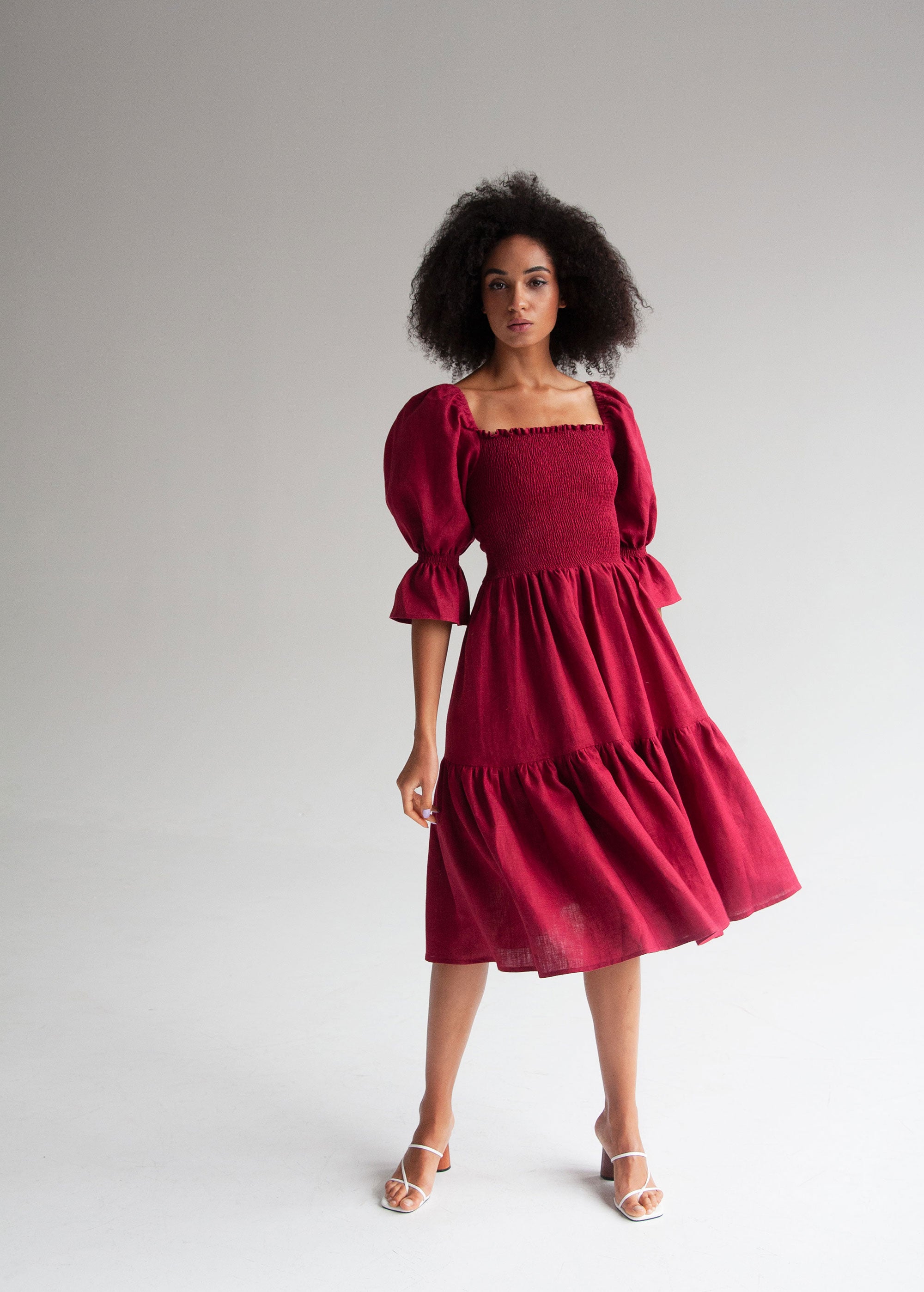 Robe Midi Bordeaux "Camila"