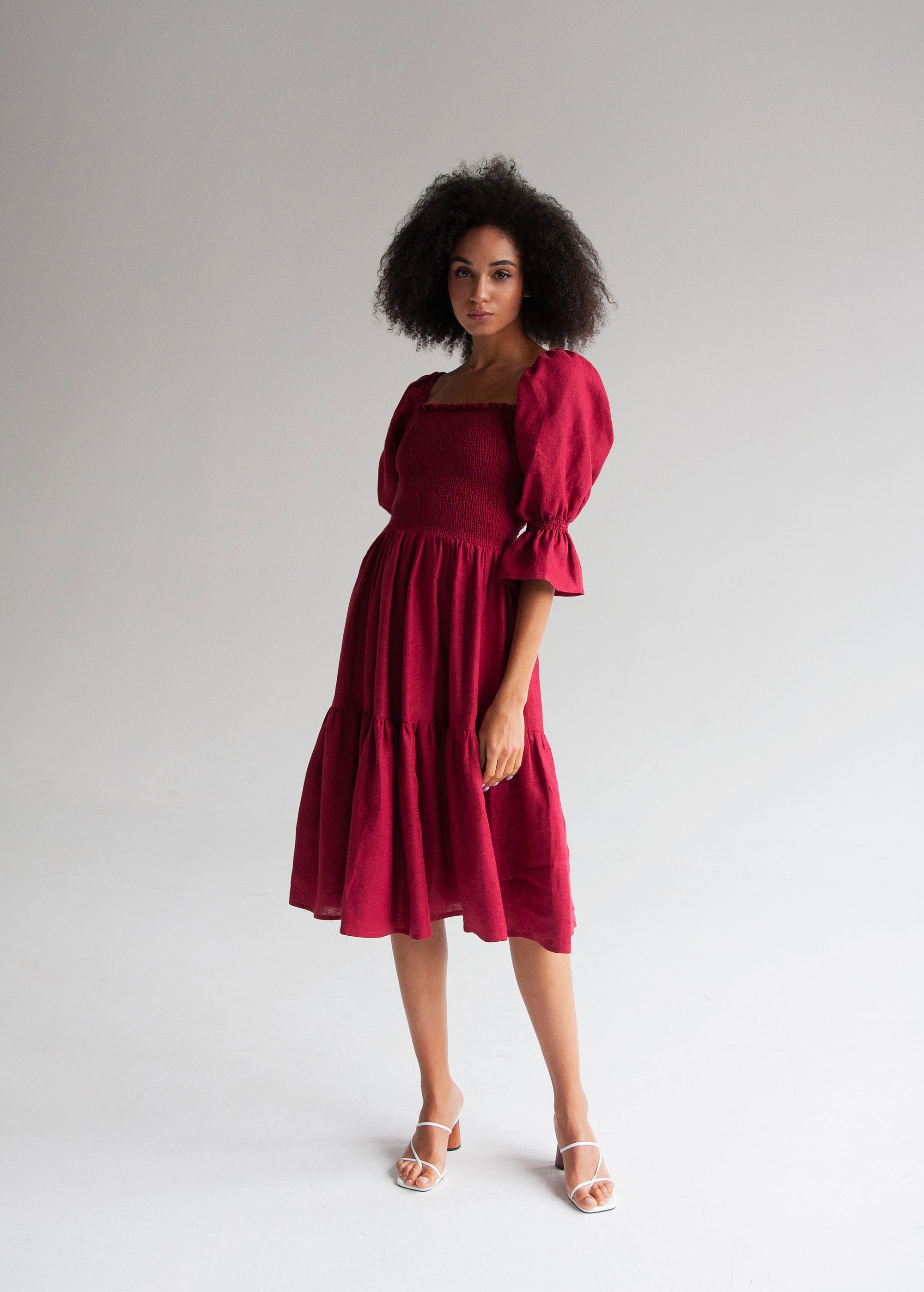 Robe Midi Bordeaux "Camila"