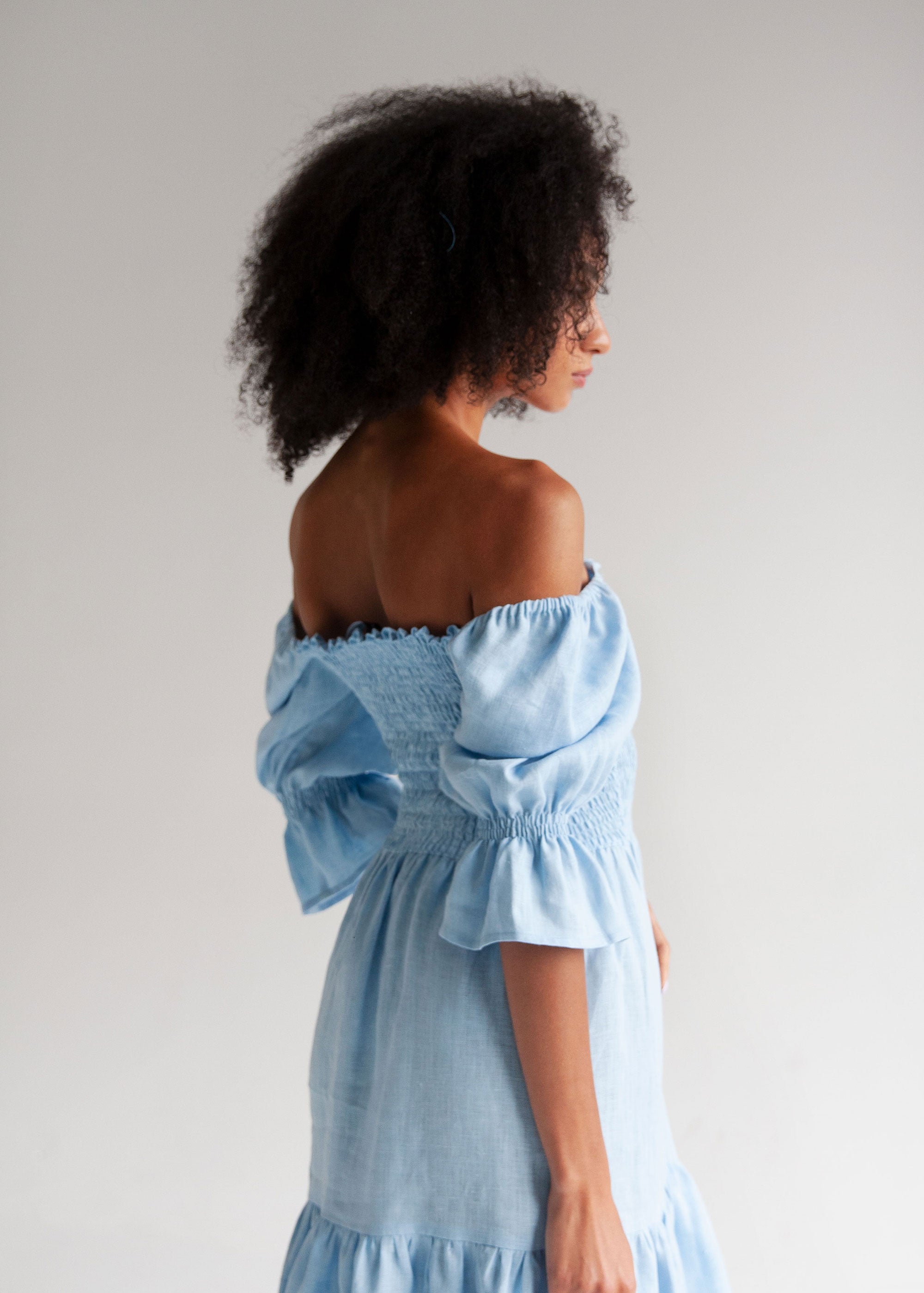 Robe Midi Bleu Ciel "Camila"