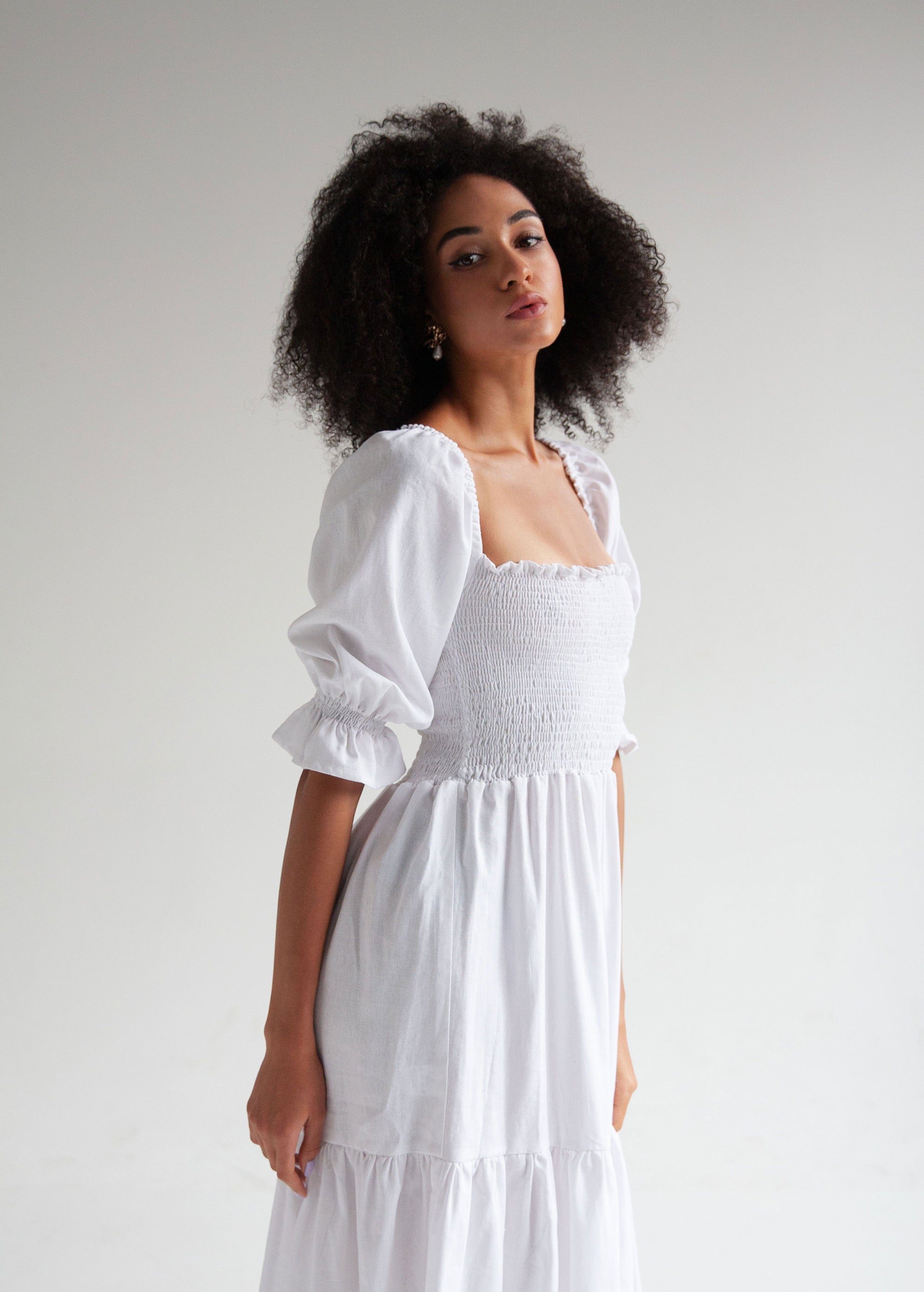 Robe Midi Blanche "Camila"