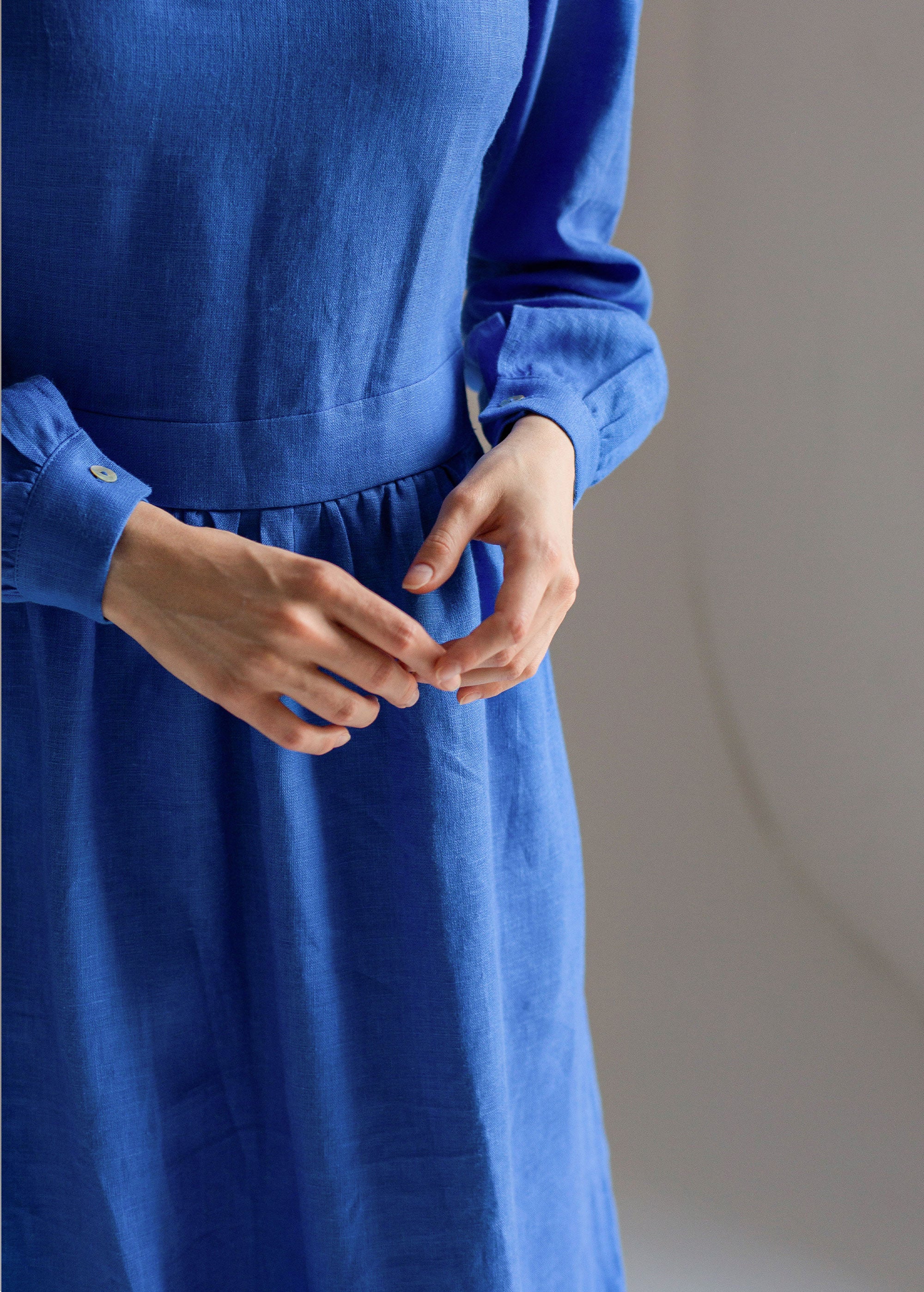 "Charlotte" Blue linen Dress