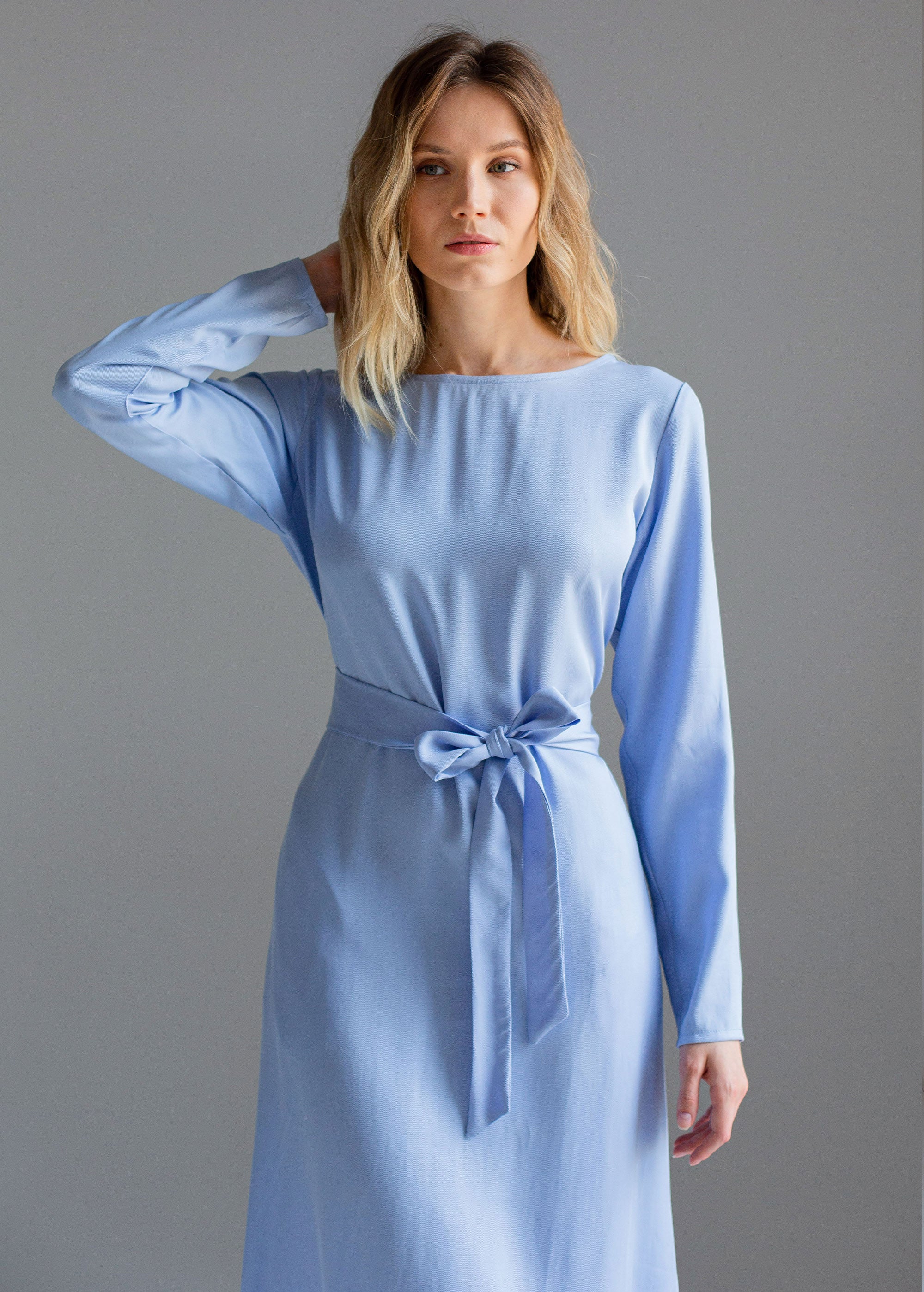 Robe Tencel Bleu Ciel "Audrey"