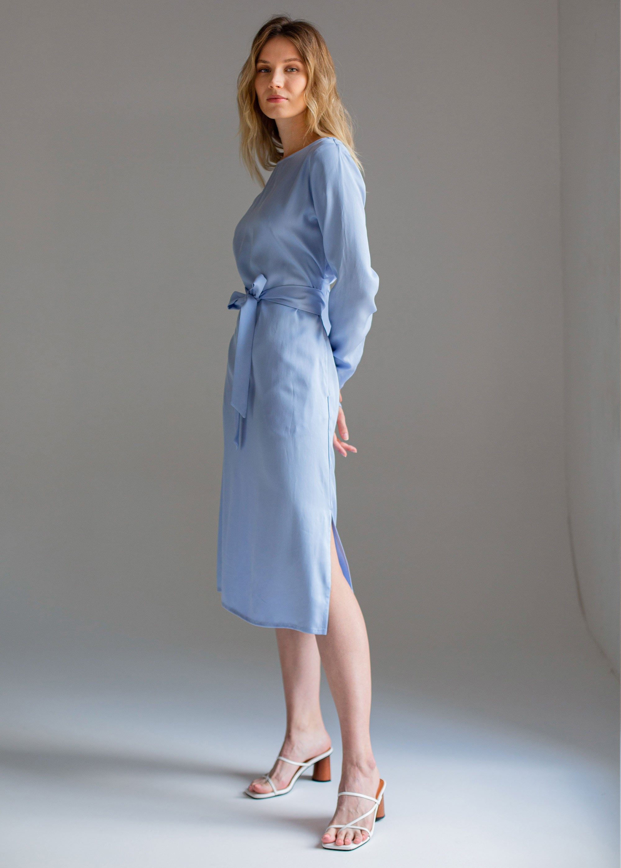 Robe Tencel Bleu Ciel "Audrey"