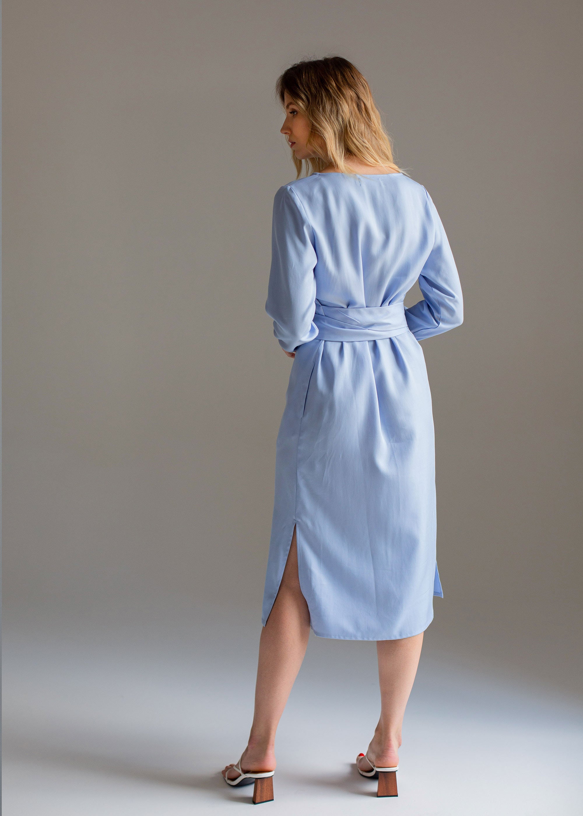 "Audrey" Sky Blue Tencel Dress