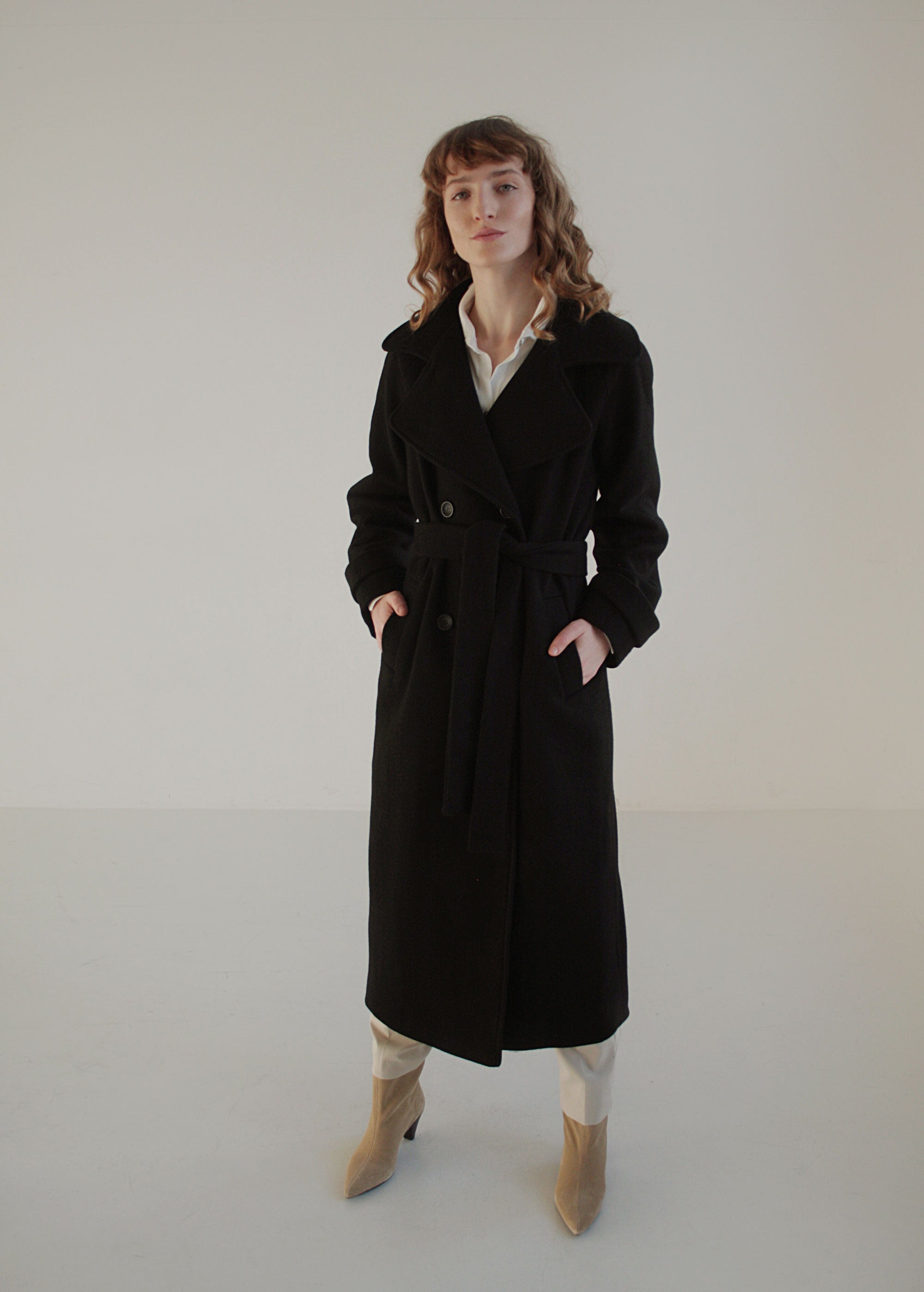 Manteau en Laine Noir "Emma"