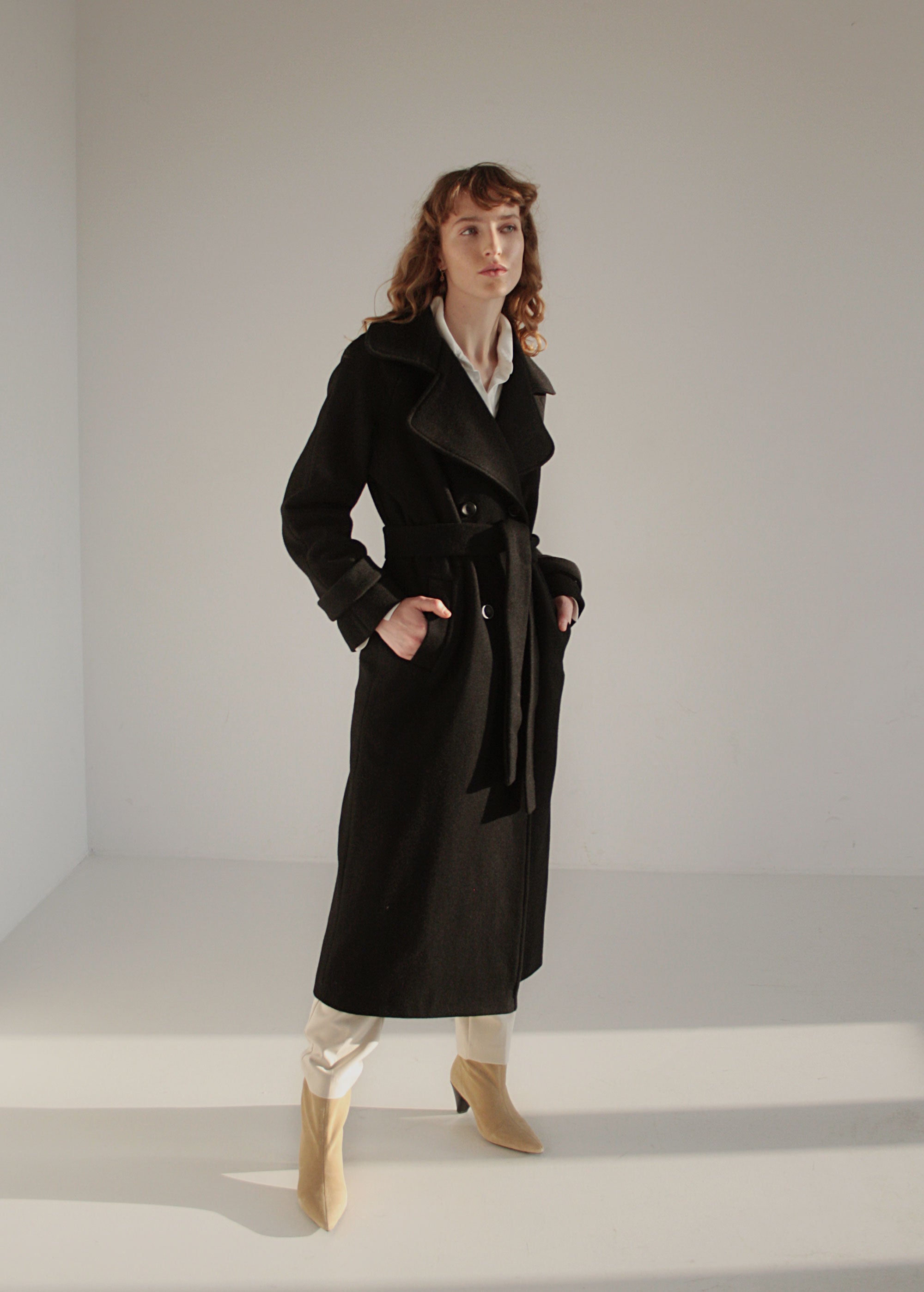 Manteau en Laine Noir "Emma"