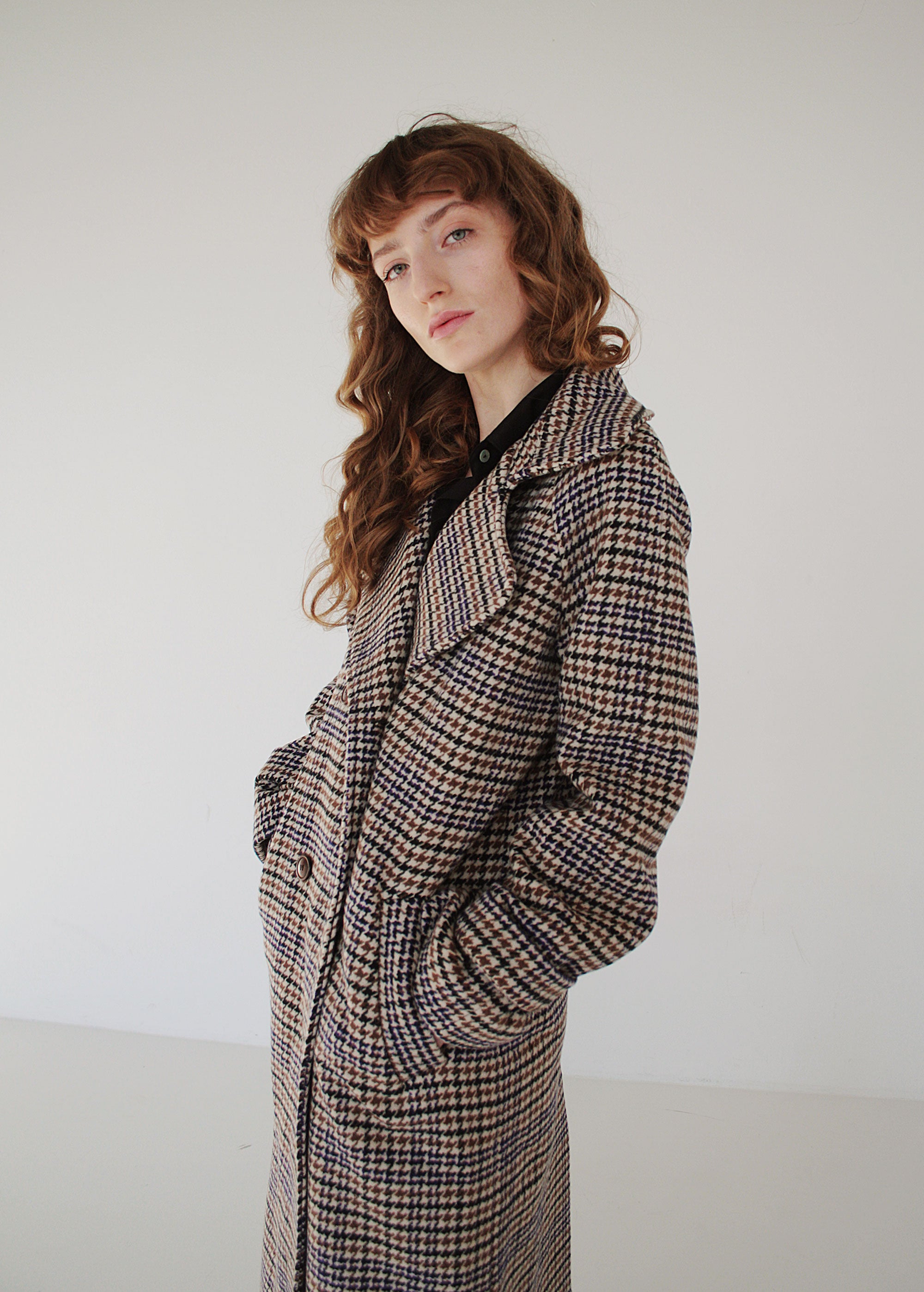 "Emma" Checked Classic Wool Coat