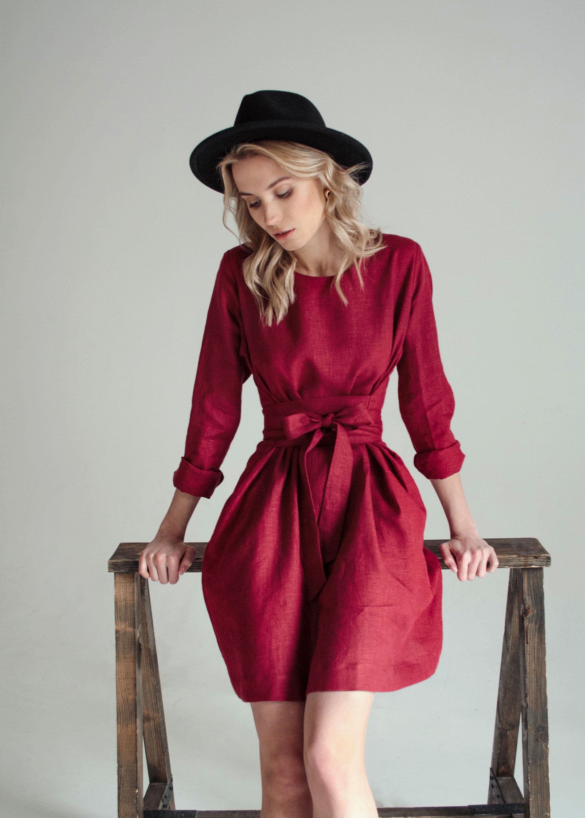 Mini-robe bordeaux "Audrey"