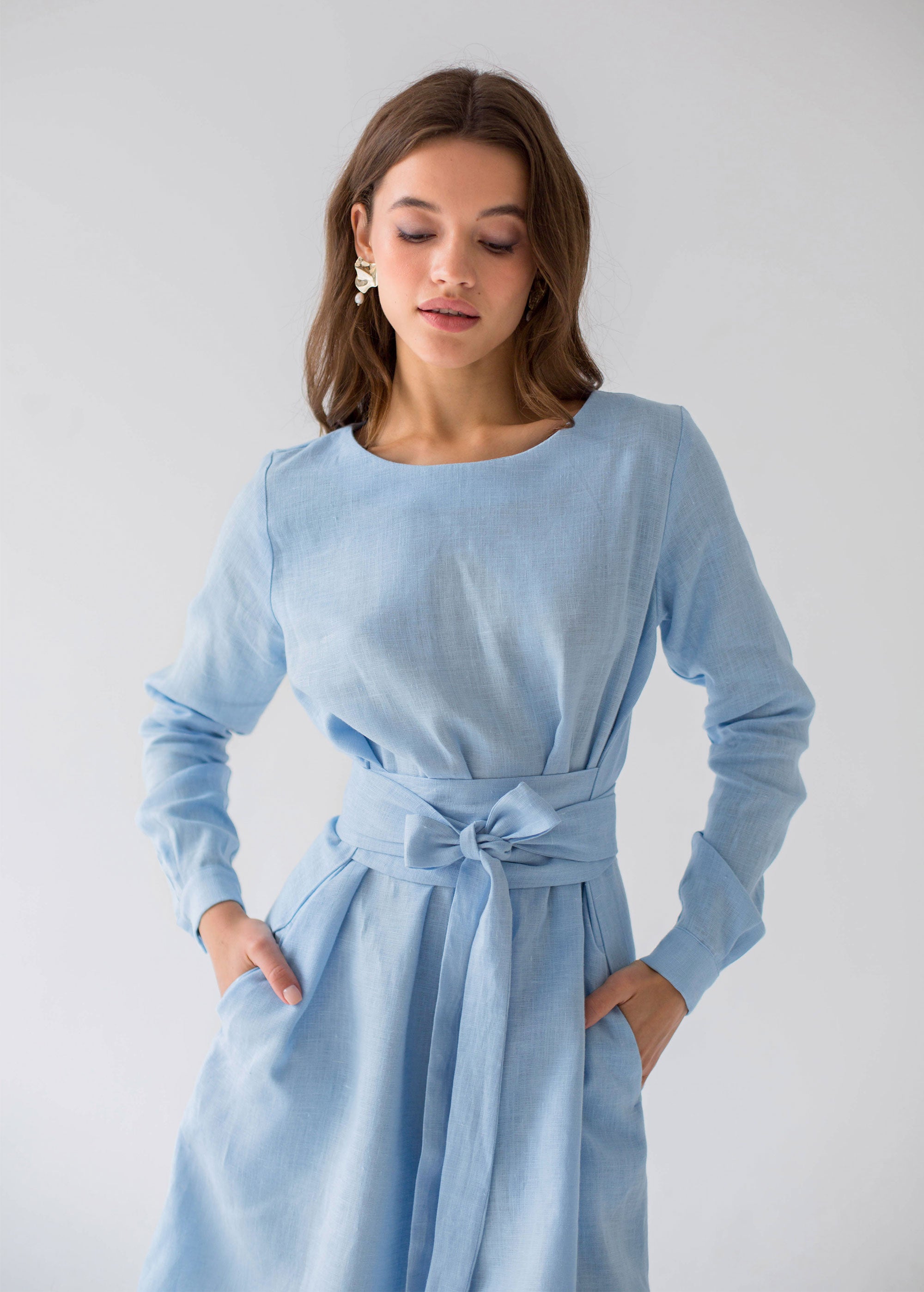 "Audrey" Sky Blue Mini Dress