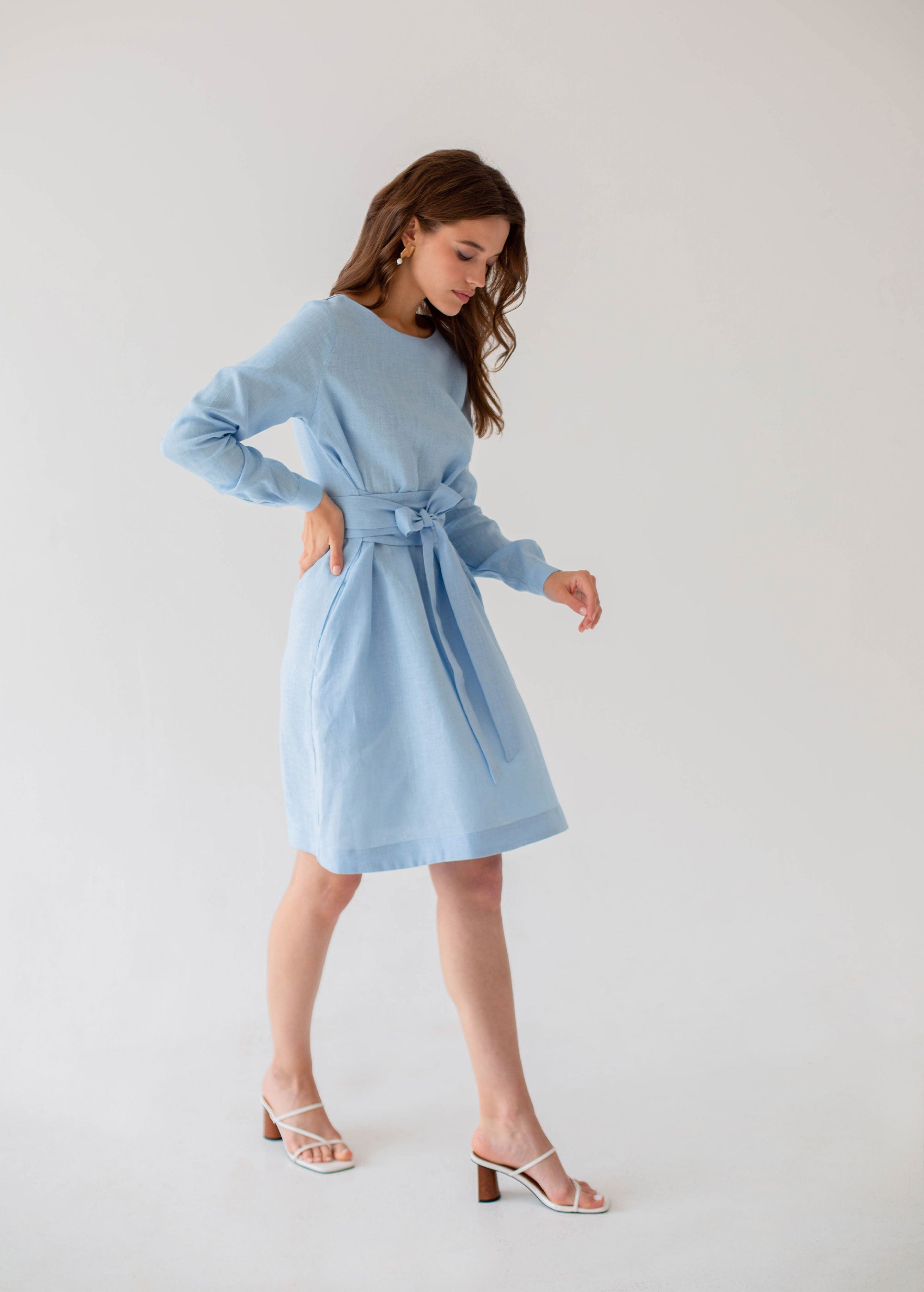 Robe Mini Bleu Ciel "Audrey"