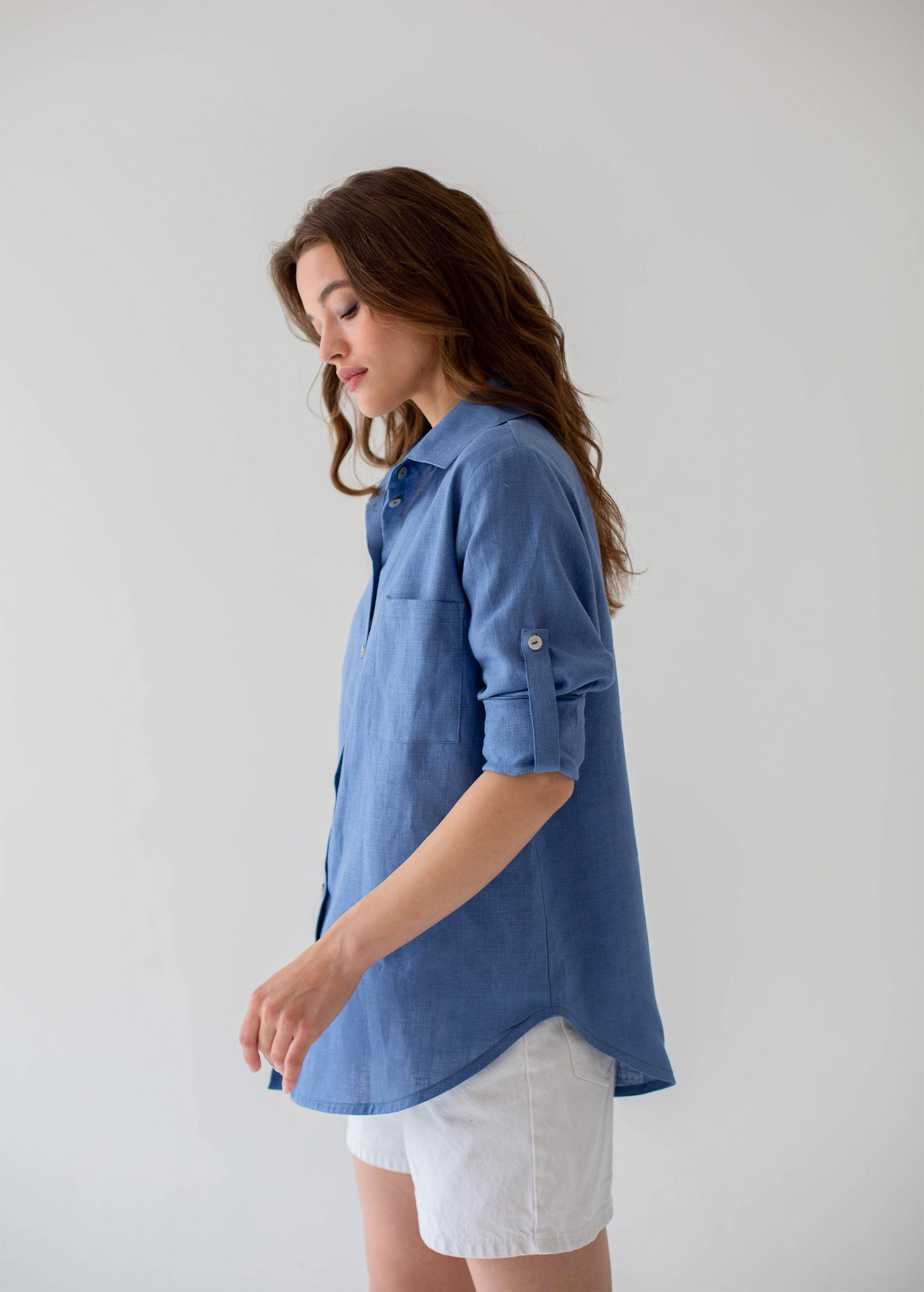 Blue linen shirt