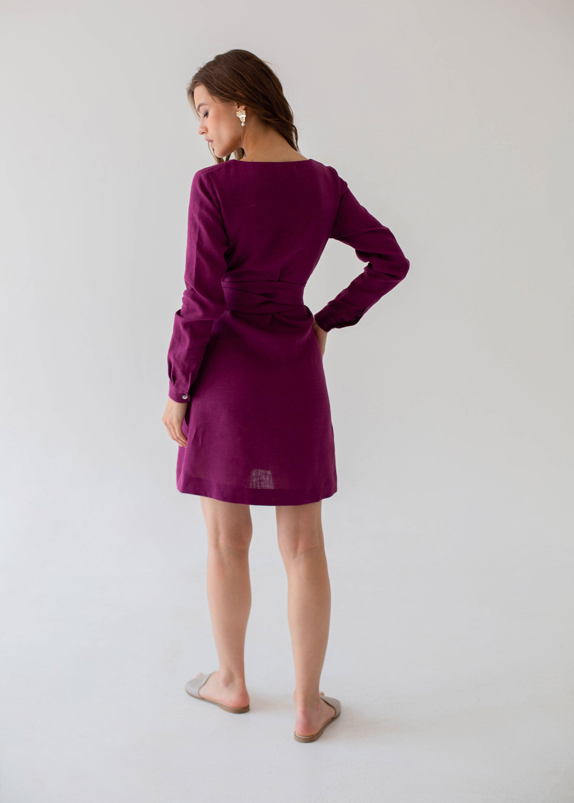 "Audrey"  Eggplant Midi Dress