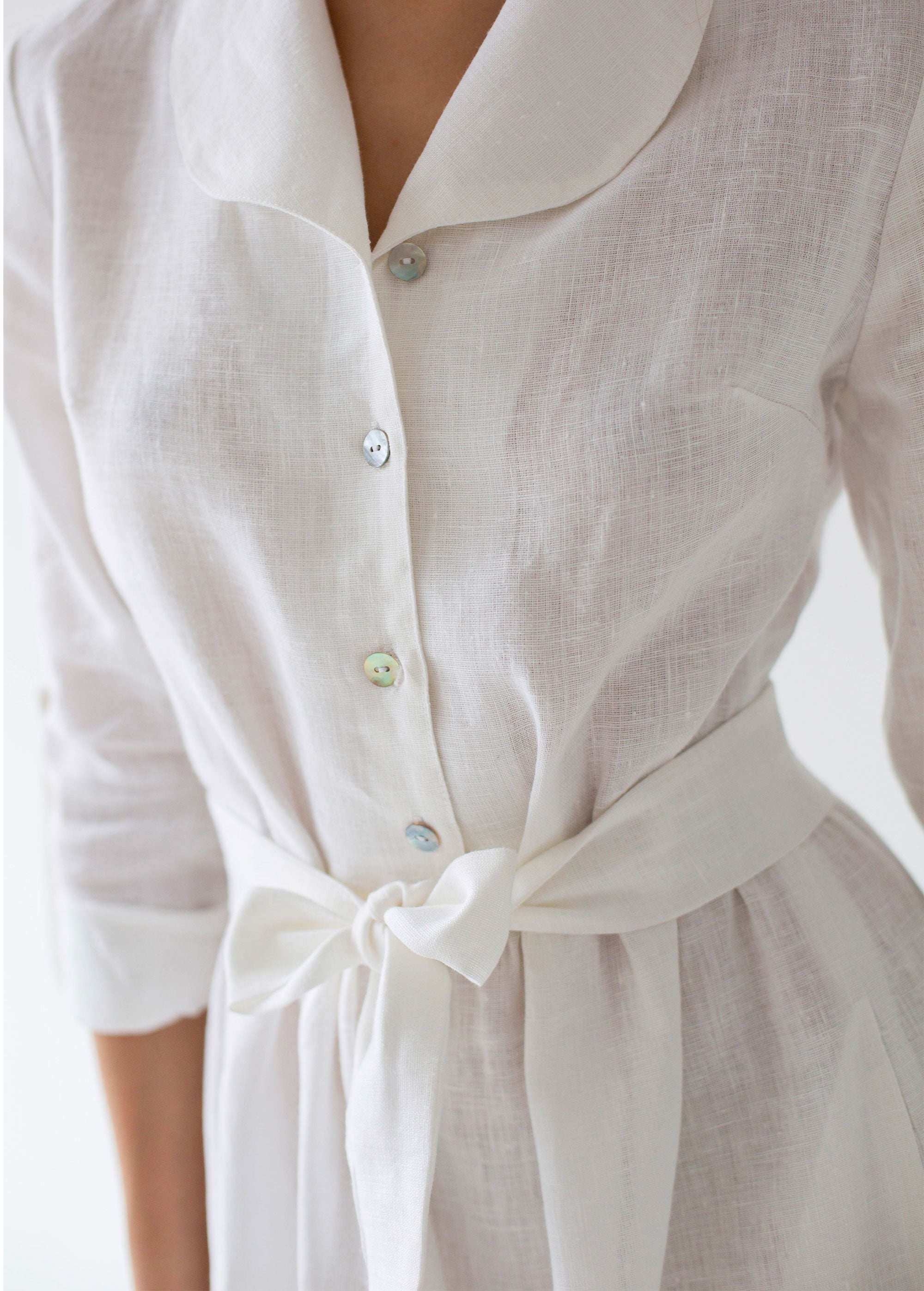 Robe en Lin Blanc "Lily"