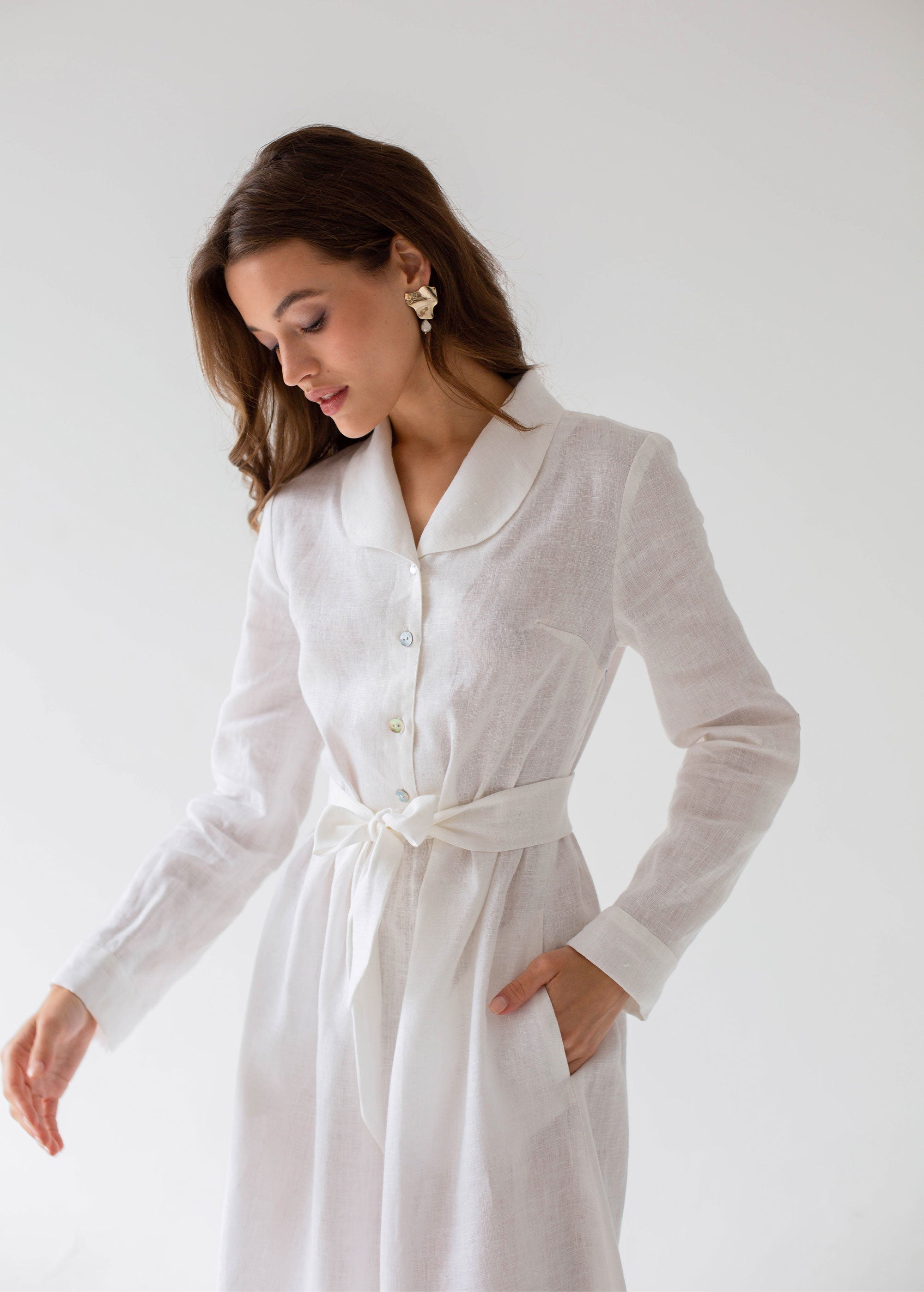 Robe en Lin Blanc "Lily"