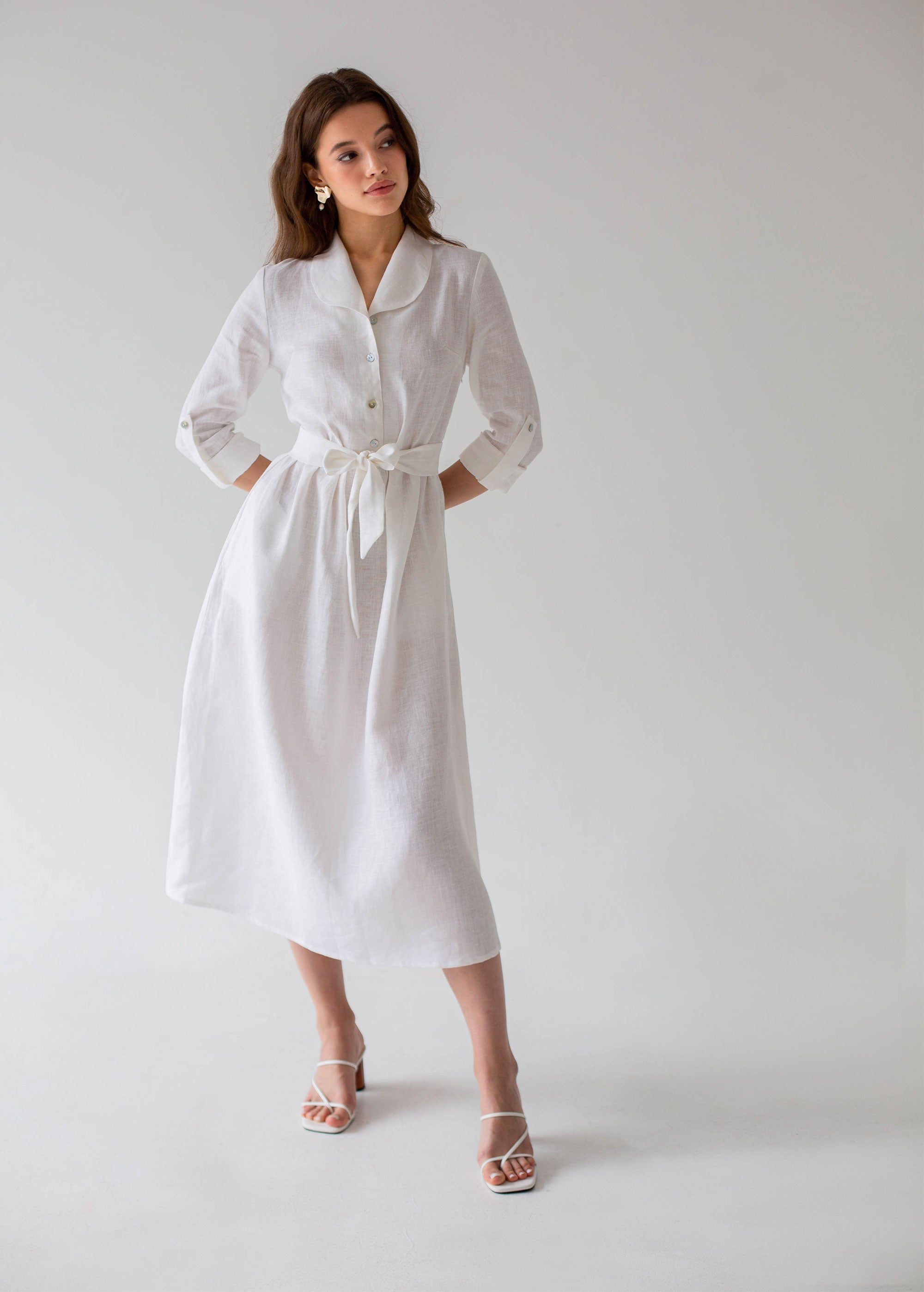 Robe en Lin Blanc "Lily"