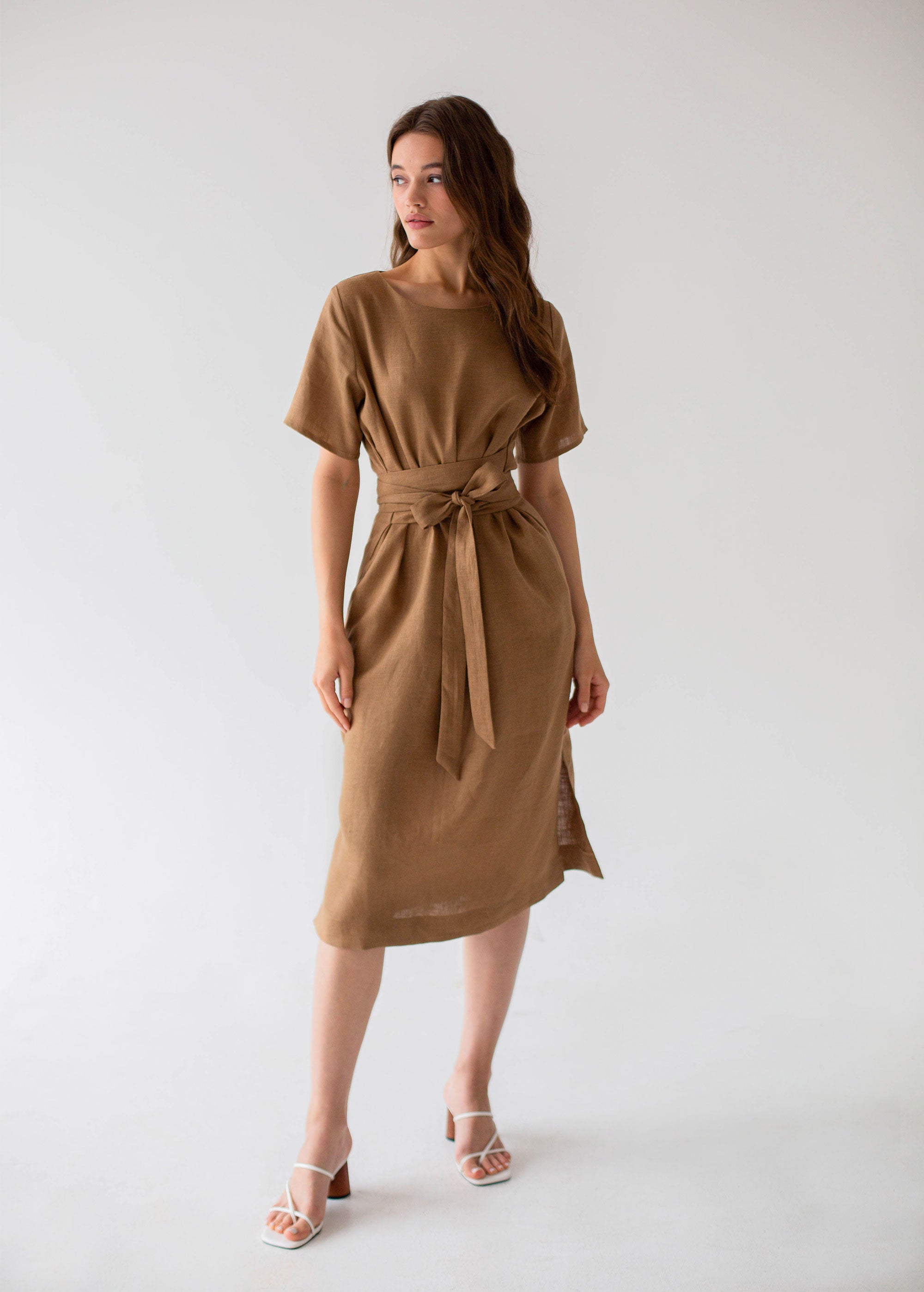 Robe Midi Sable "Adelia"